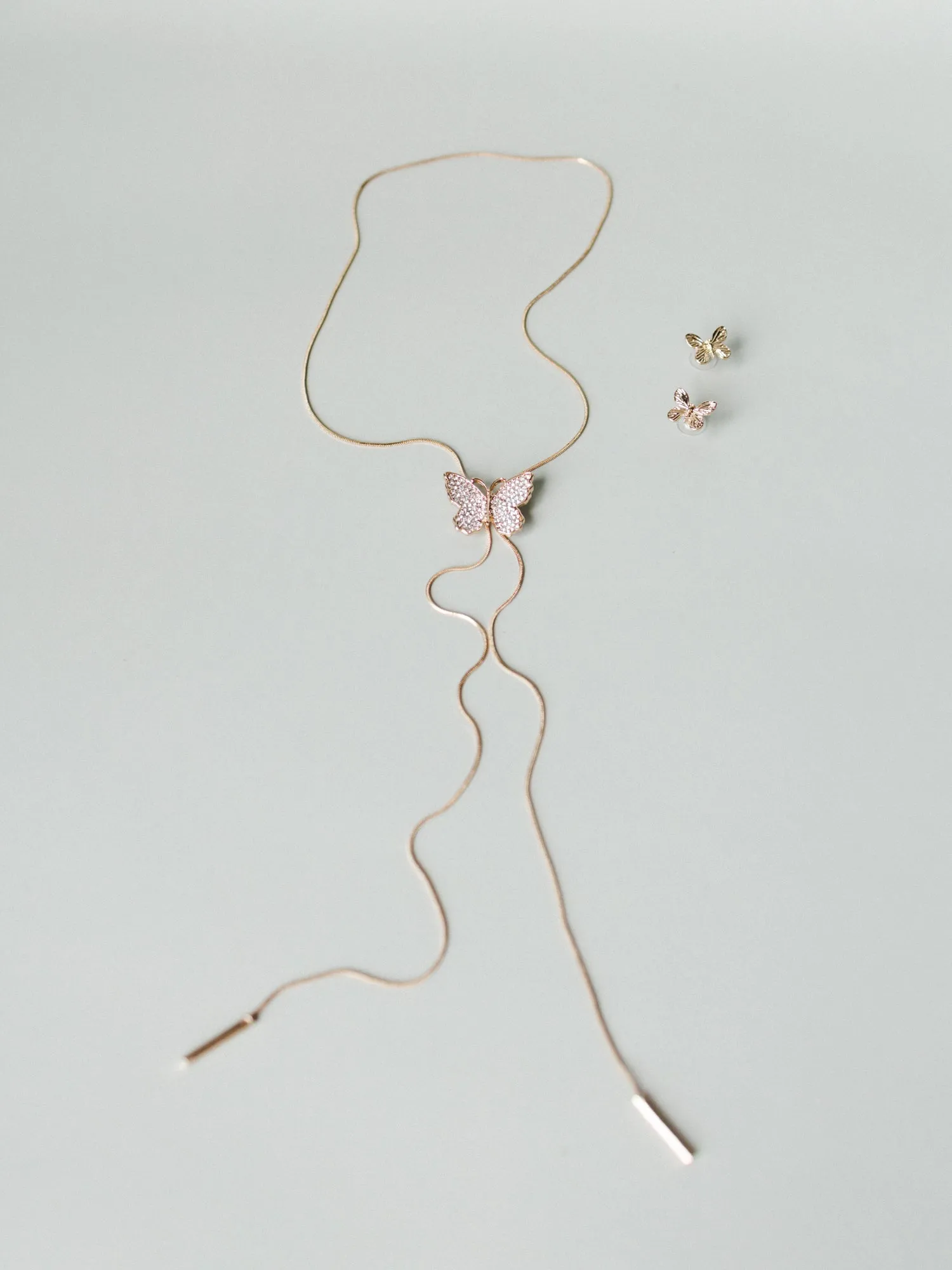 Butterfly Kisses Necklace & Earring Set - Gold sold by Three Bird Nest