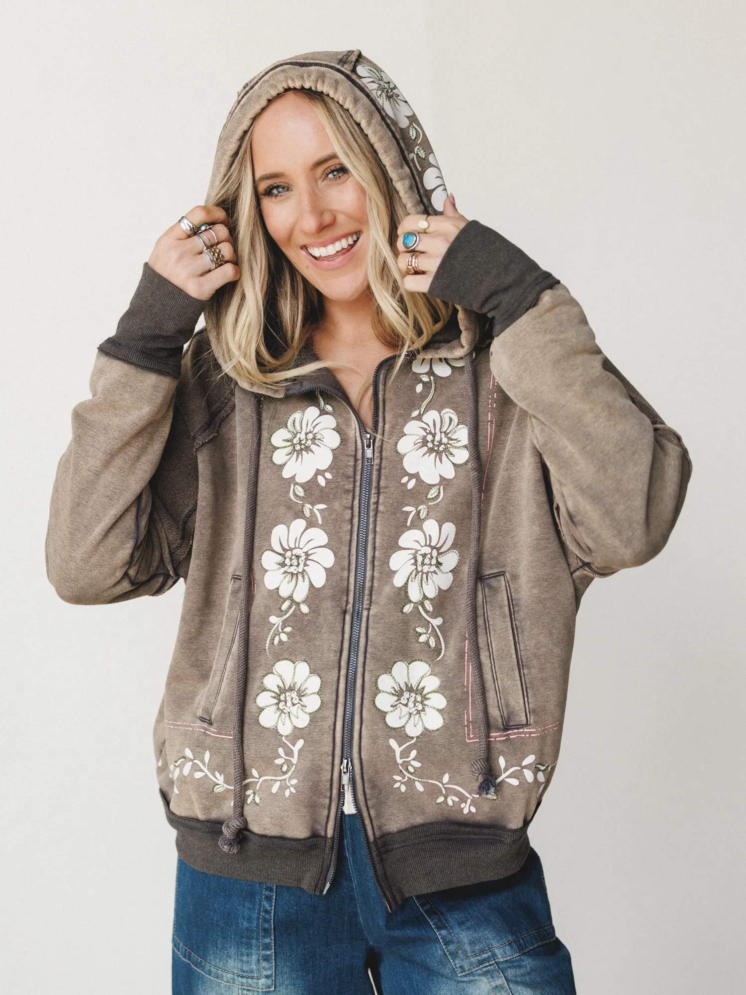 Flower Blooms Jacket - Ash sold by Three Bird Nest product image thumbnail 2