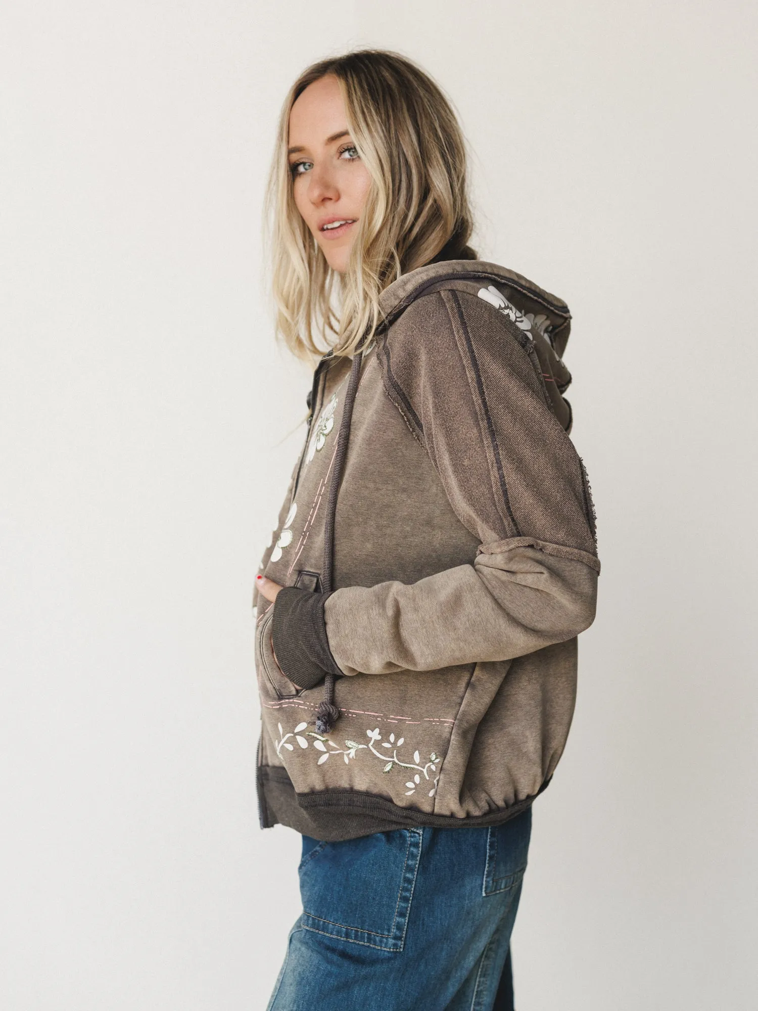 Flower Blooms Jacket - Ash sold by Three Bird Nest product image thumbnail 4