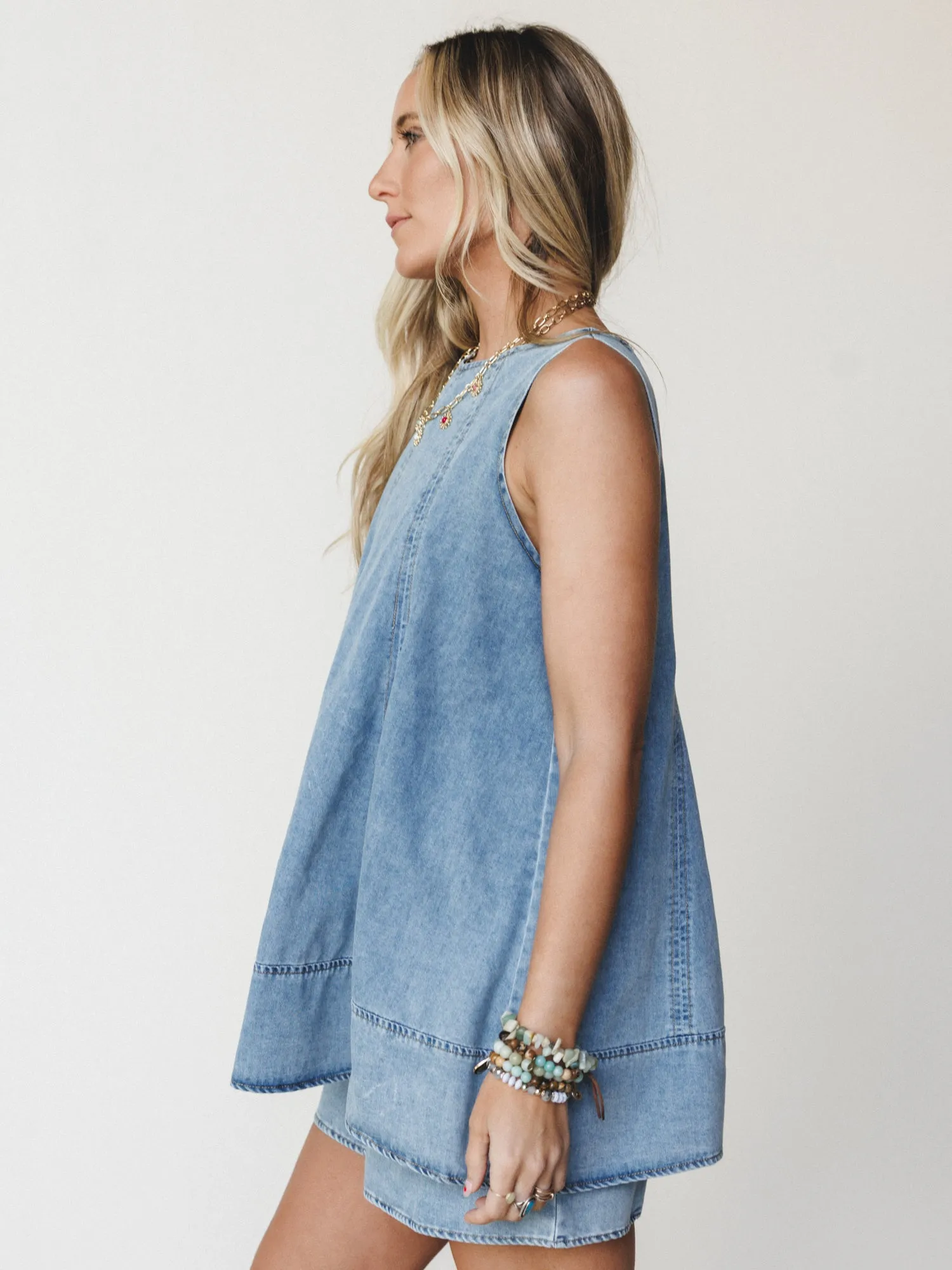 Beat Goes On Romper - Chambray sold by Three Bird Nest product image thumbnail 4
