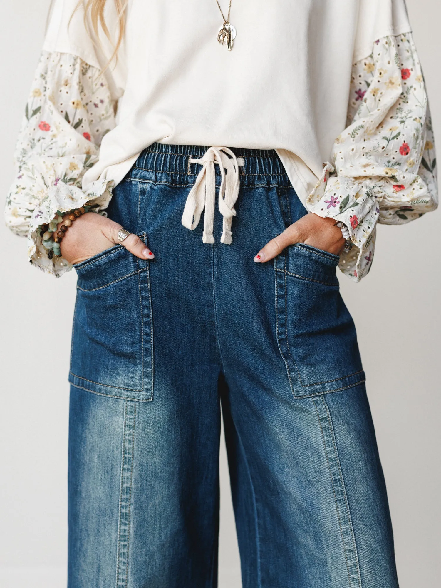 Till Dawn Pants - Denim sold by Three Bird Nest product image thumbnail 3