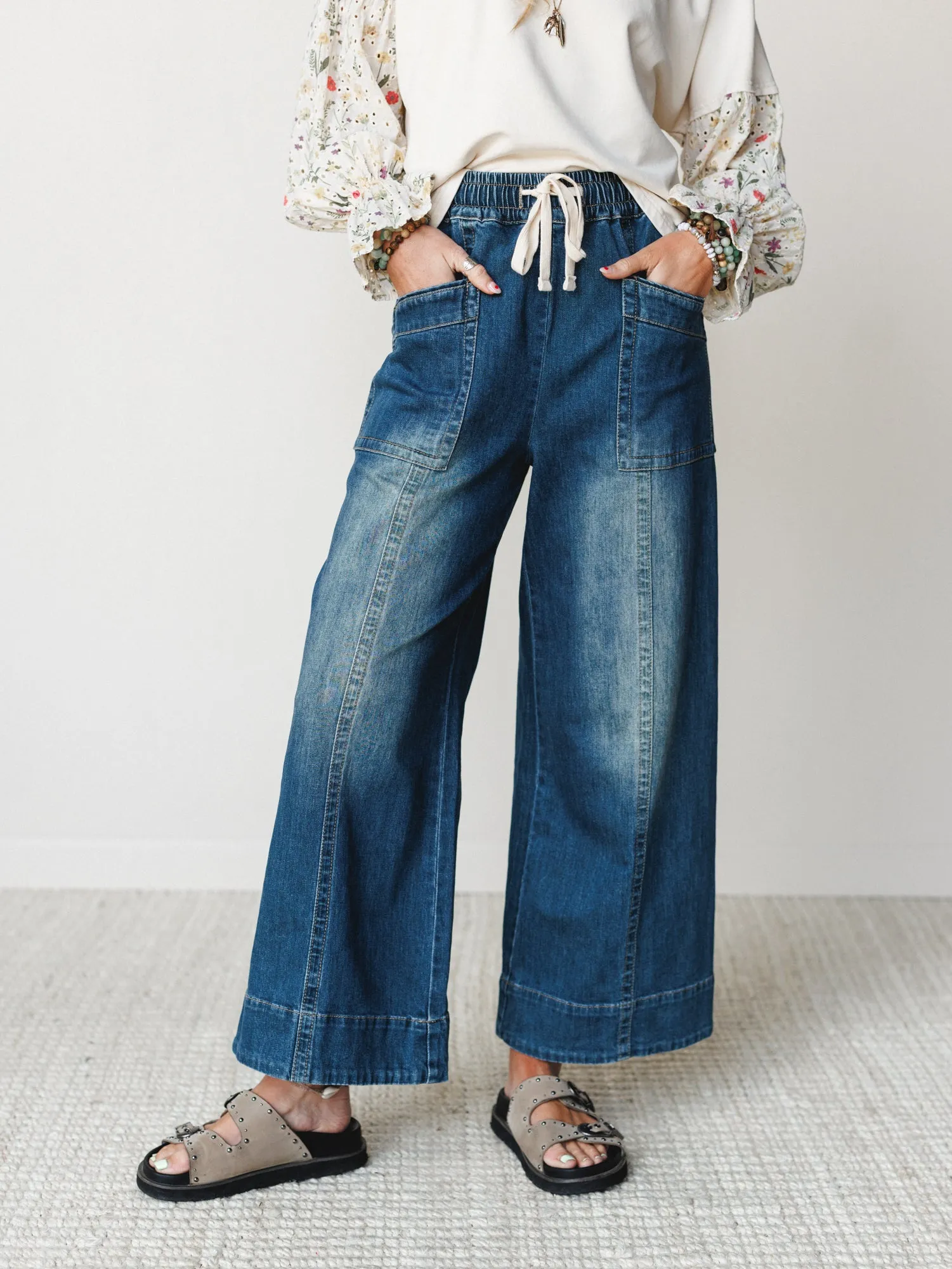Till Dawn Pants - Denim sold by Three Bird Nest
