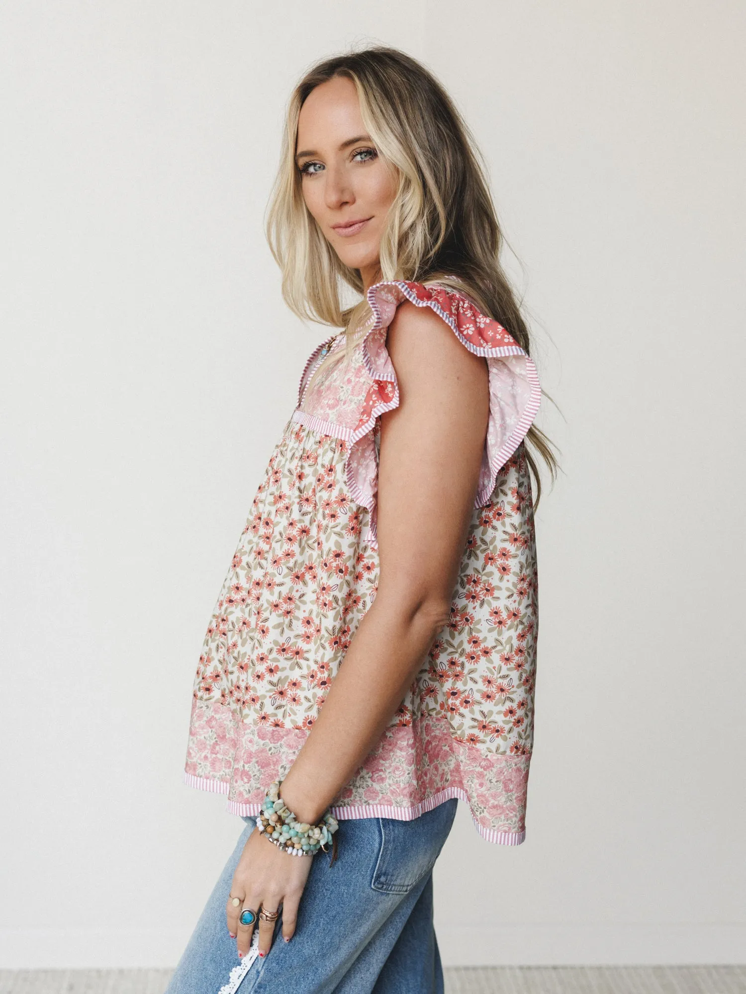 Meadow Maze Blouse - Rose Pink sold by Three Bird Nest product image thumbnail 2