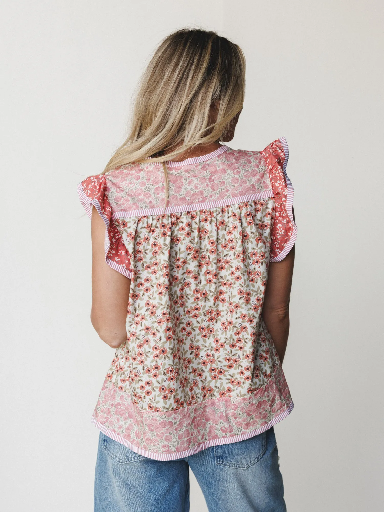 Meadow Maze Blouse - Rose Pink sold by Three Bird Nest product image thumbnail 4
