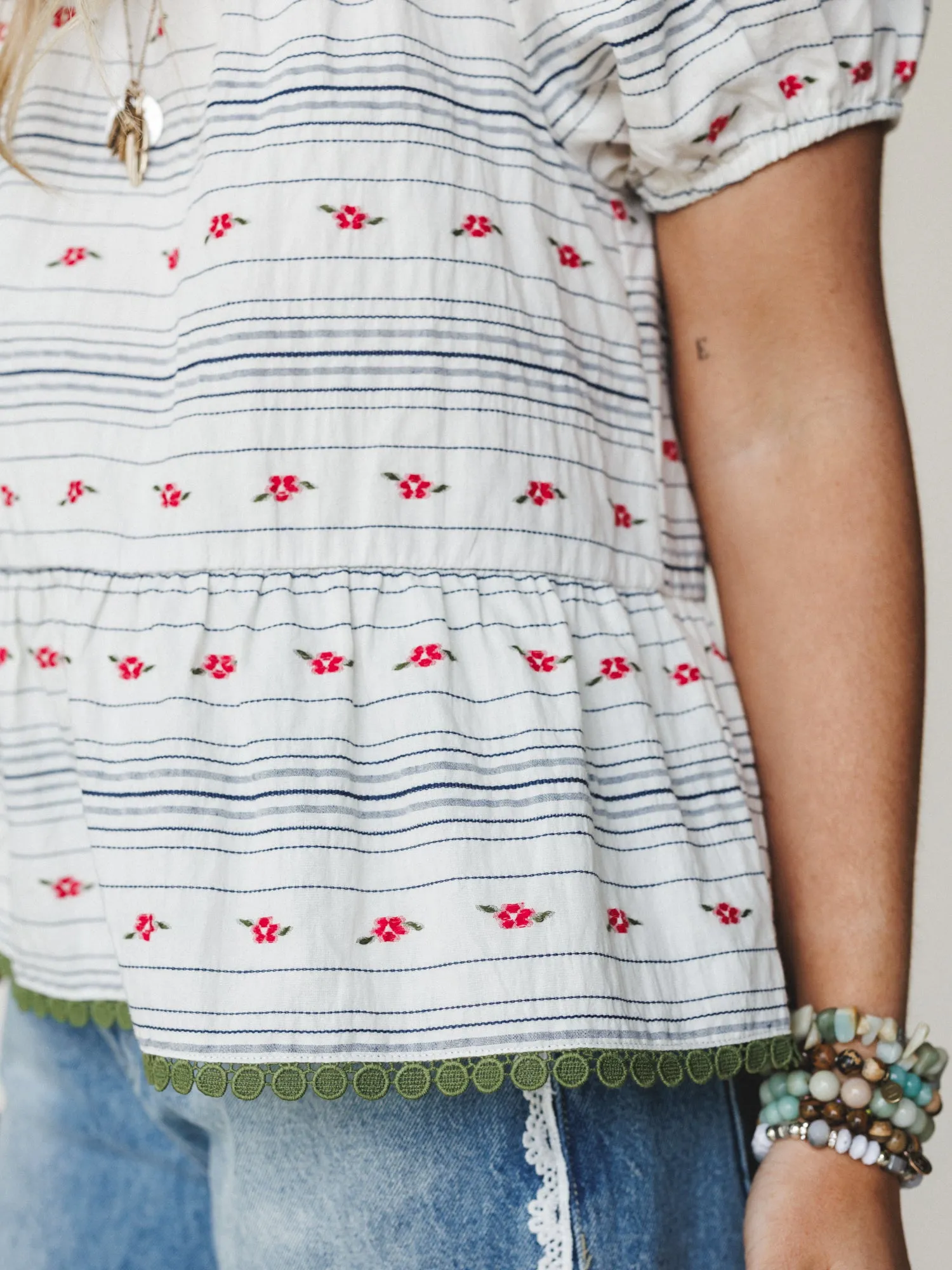 Chasing Memories Blouse
- White Navy sold by Three Bird Nest product image thumbnail 3