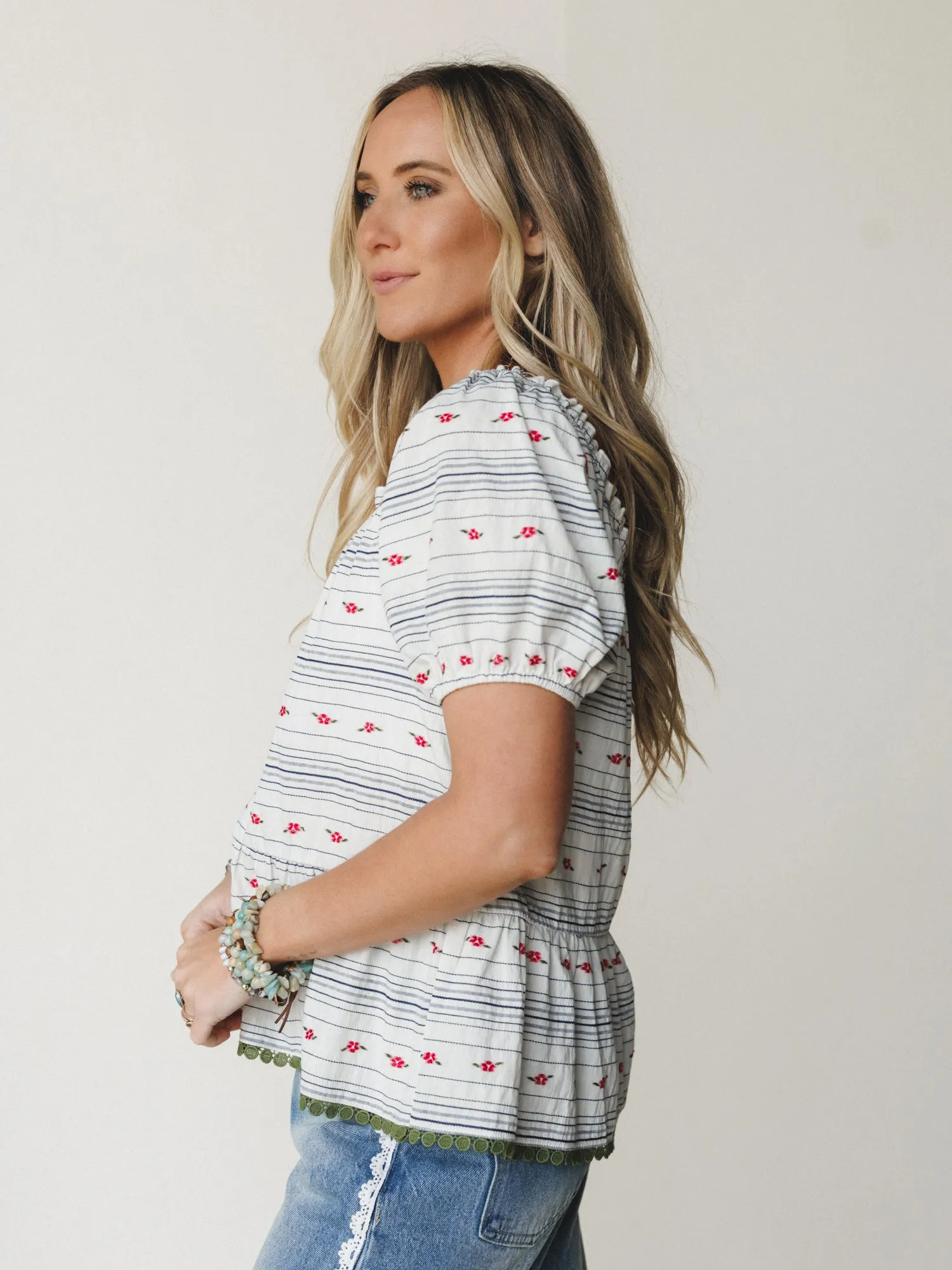 Chasing Memories Blouse
- White Navy sold by Three Bird Nest product image thumbnail 2