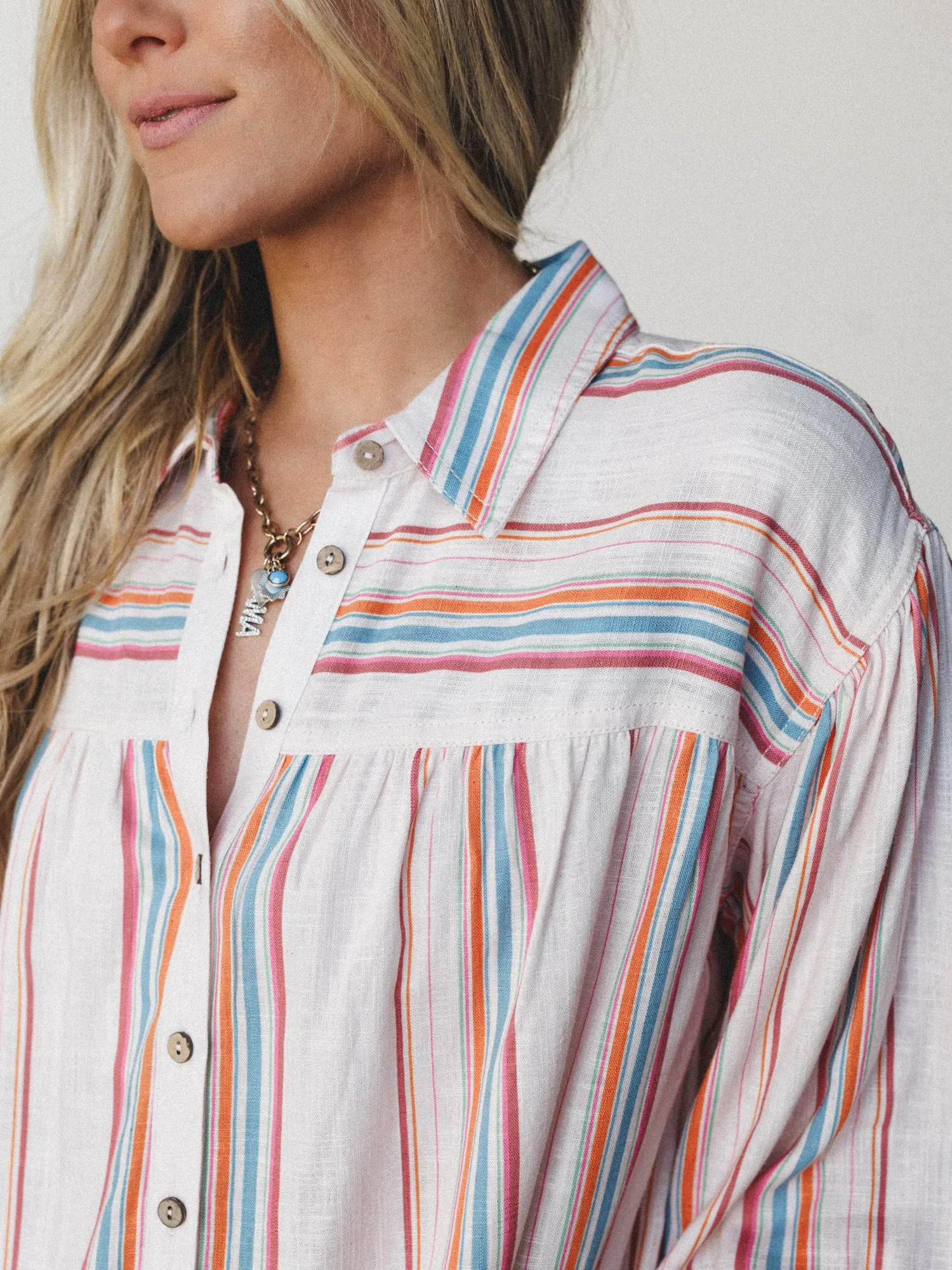 Just like Sunshine Striped Blouse
- Natural sold by Three Bird Nest product image thumbnail 2