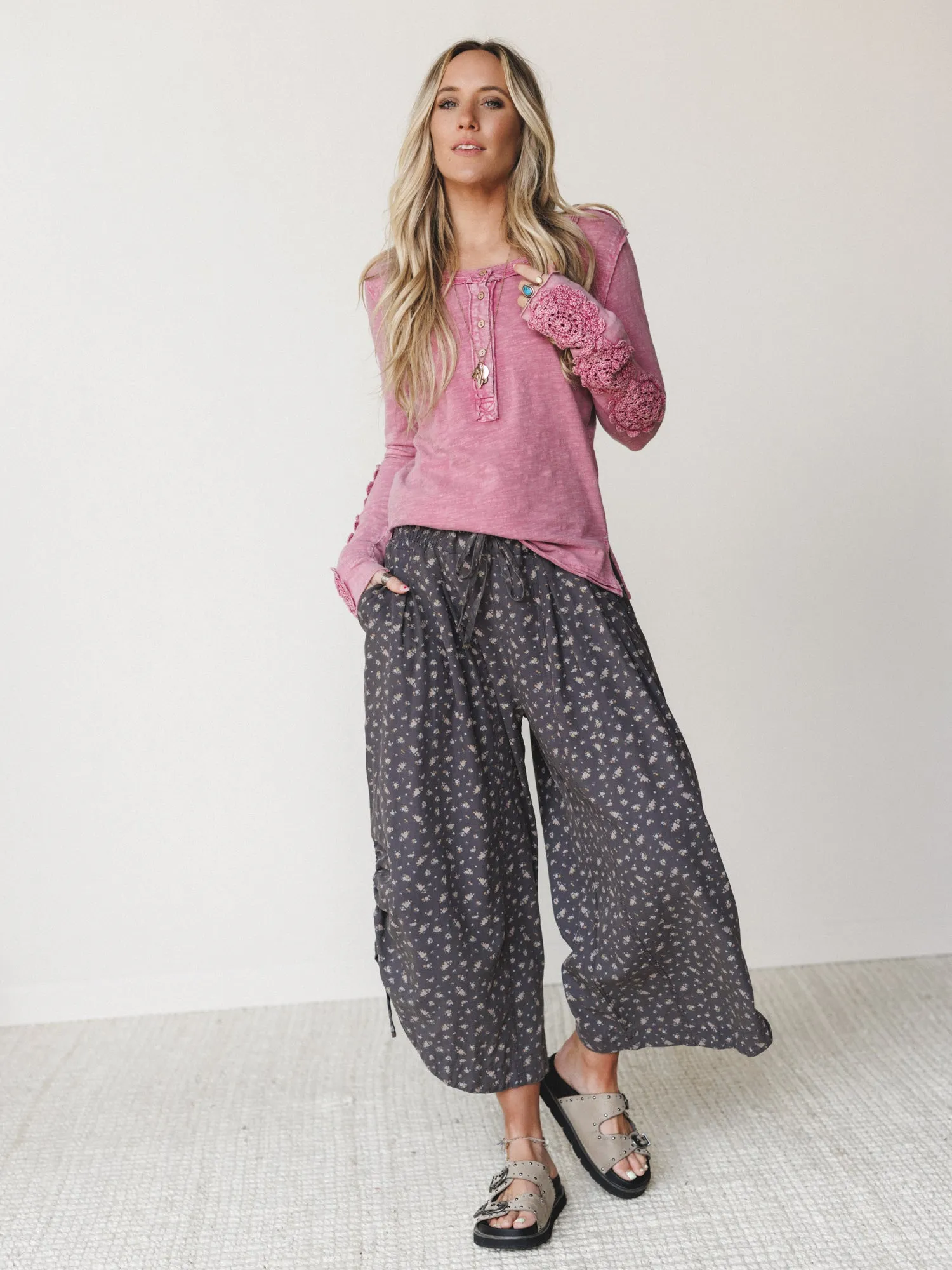 Vintage Blooms Pants - Ash Mocha sold by Three Bird Nest product image thumbnail 5