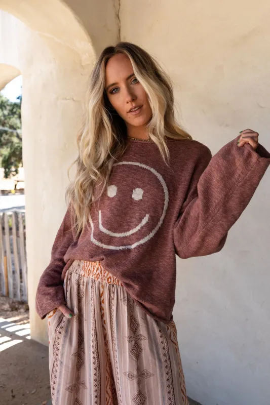 Made You Smile Sweater - Rose - Pre Order made by Promesa