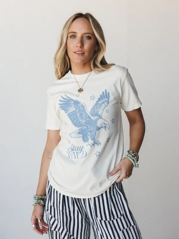 The Nest Stay Wild Graphic Tee - Ivory made by Three Bird Nest