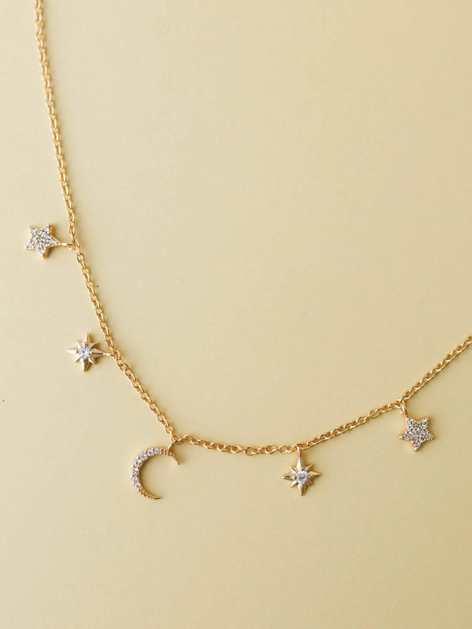 Moon and Stars Necklace - Gold sold by Three Bird Nest product image thumbnail 4