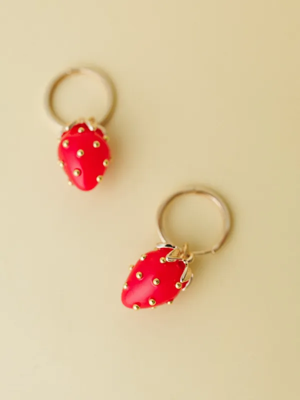 Strawberry Earrings - Gold made by Fame Accessories