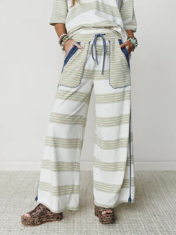 Striped Shores Pants - Olive made by easel