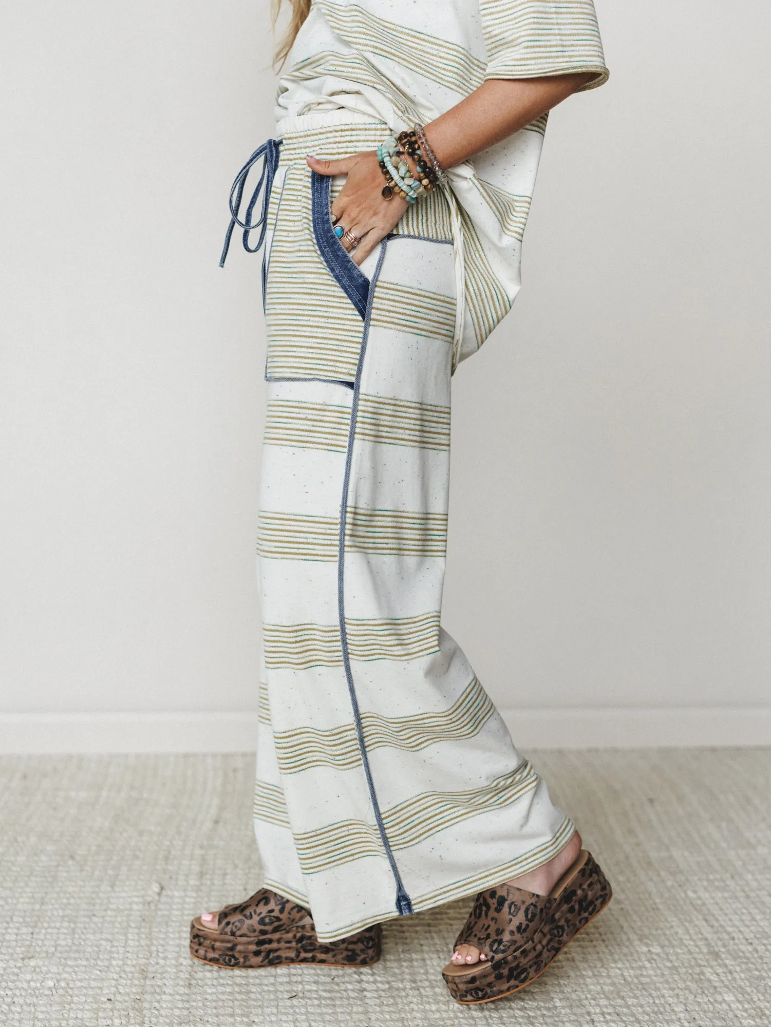 Striped Shores Pants - Olive sold by Three Bird Nest product image thumbnail 2