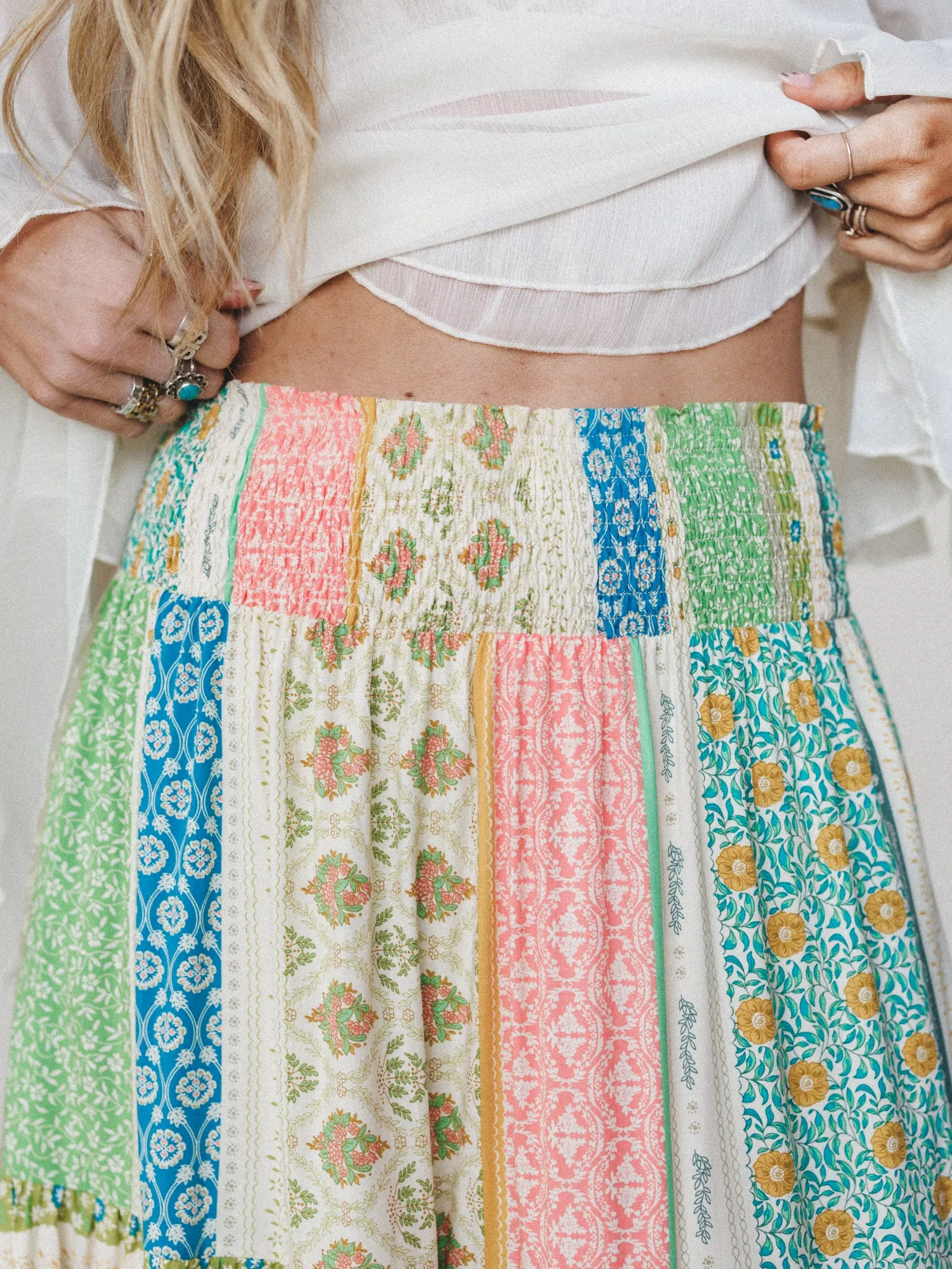 Spring Blooms Skirt - Green Mix sold by Three Bird Nest product image thumbnail 3