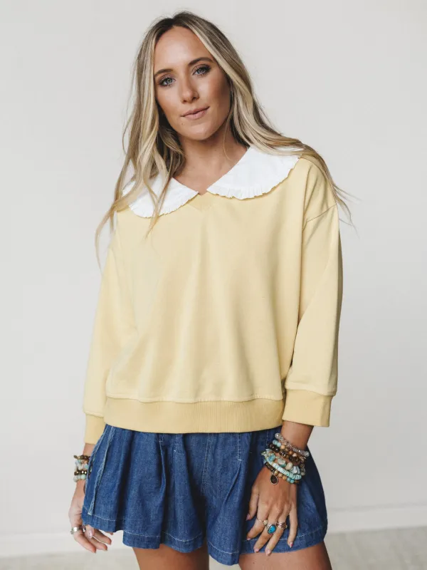 Wendy Removeable Collar Top - Yellow made by Three Bird Nest