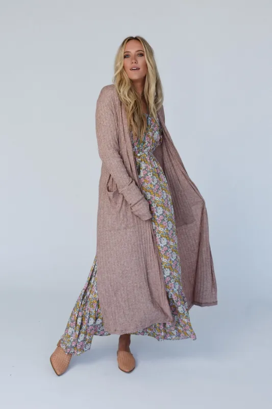 The Nest Finishing Touch Duster Cardigan - Cafe - Pre Order made by Three Bird Nest