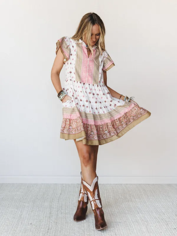 Off to The Races Dress - Natural made by easel