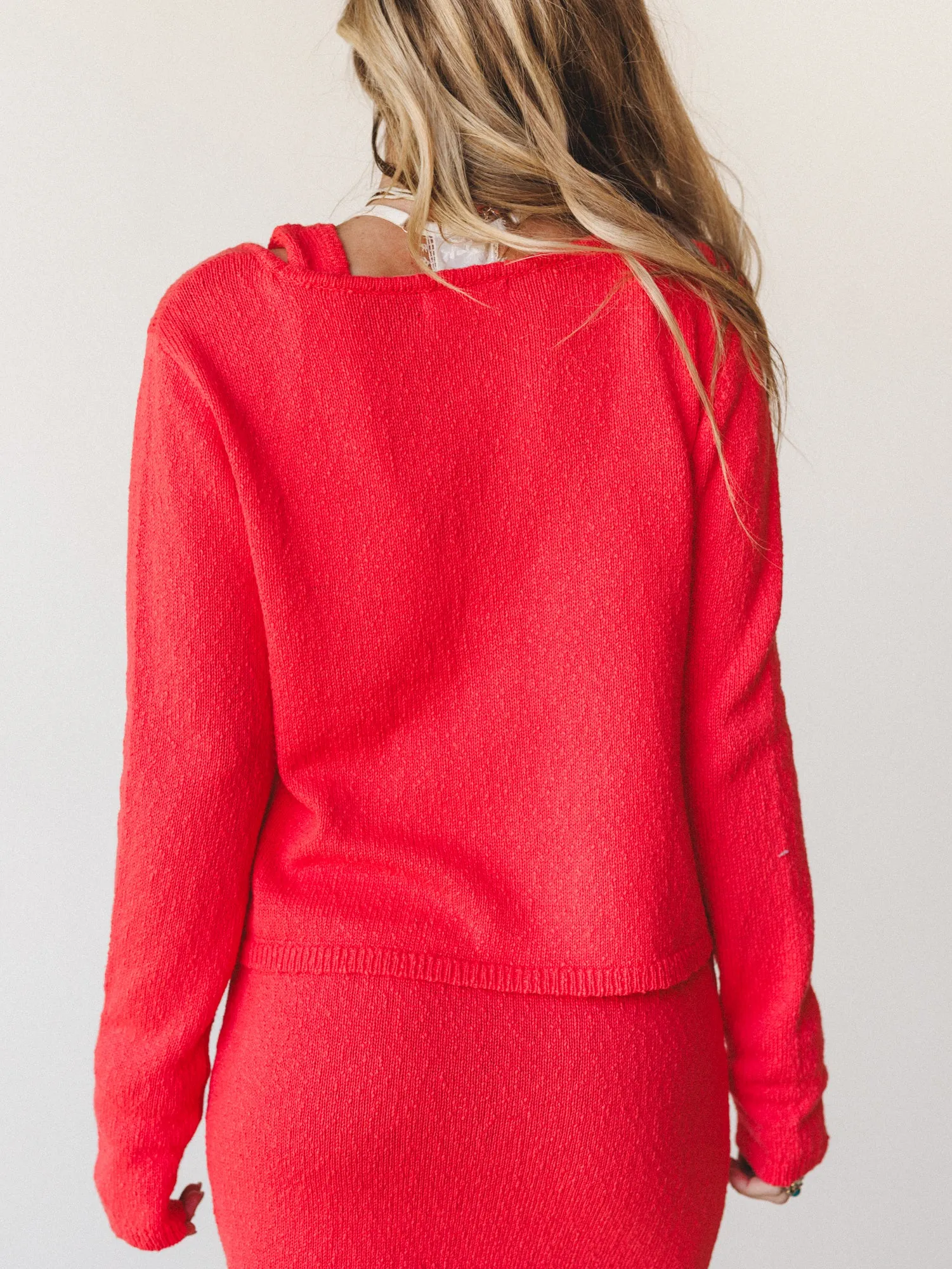 August Knitted Cardigan - Tomato Red sold by Three Bird Nest product image thumbnail 4