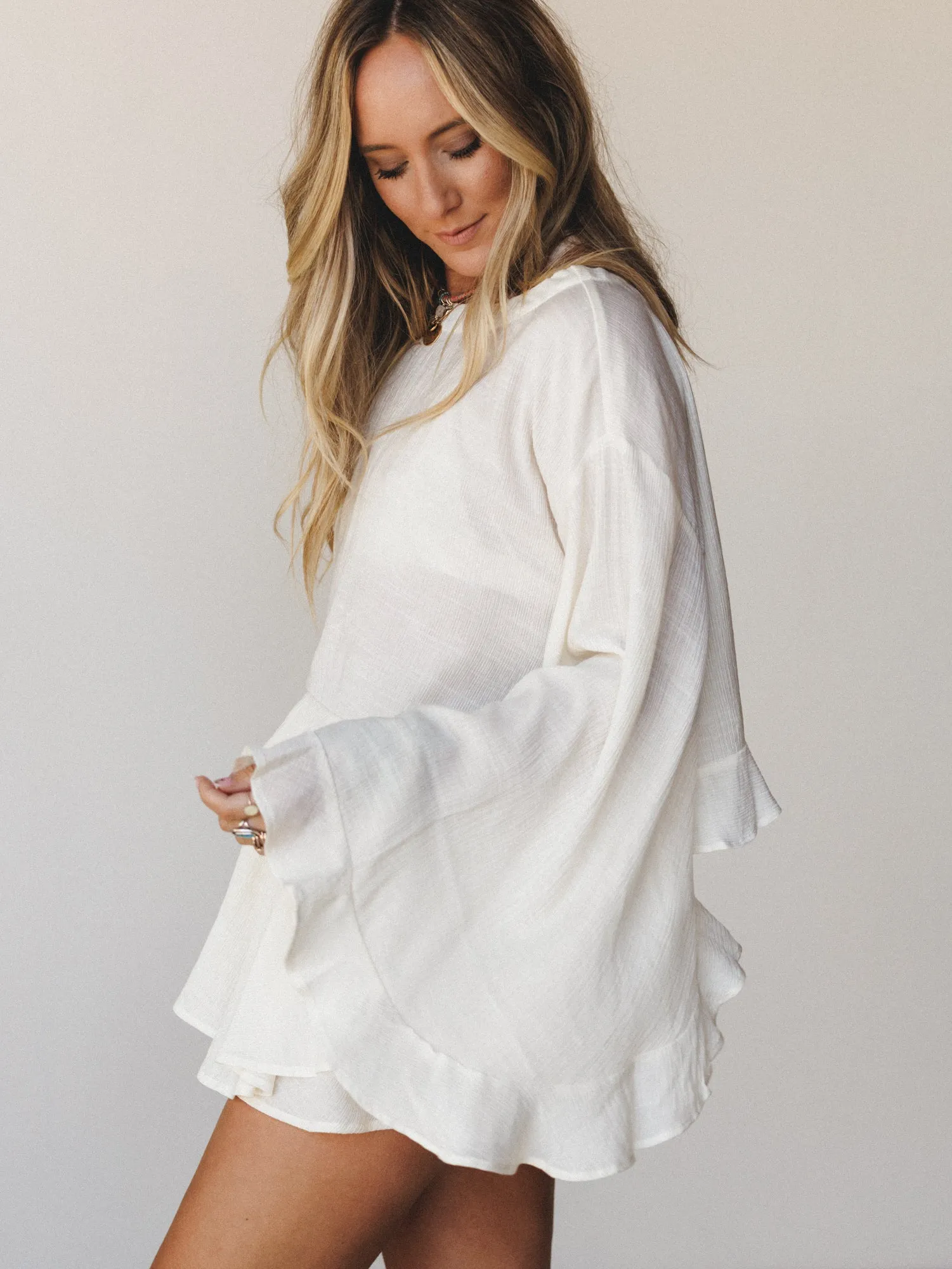 Anaya Poncho - Cream sold by Three Bird Nest product image thumbnail 5