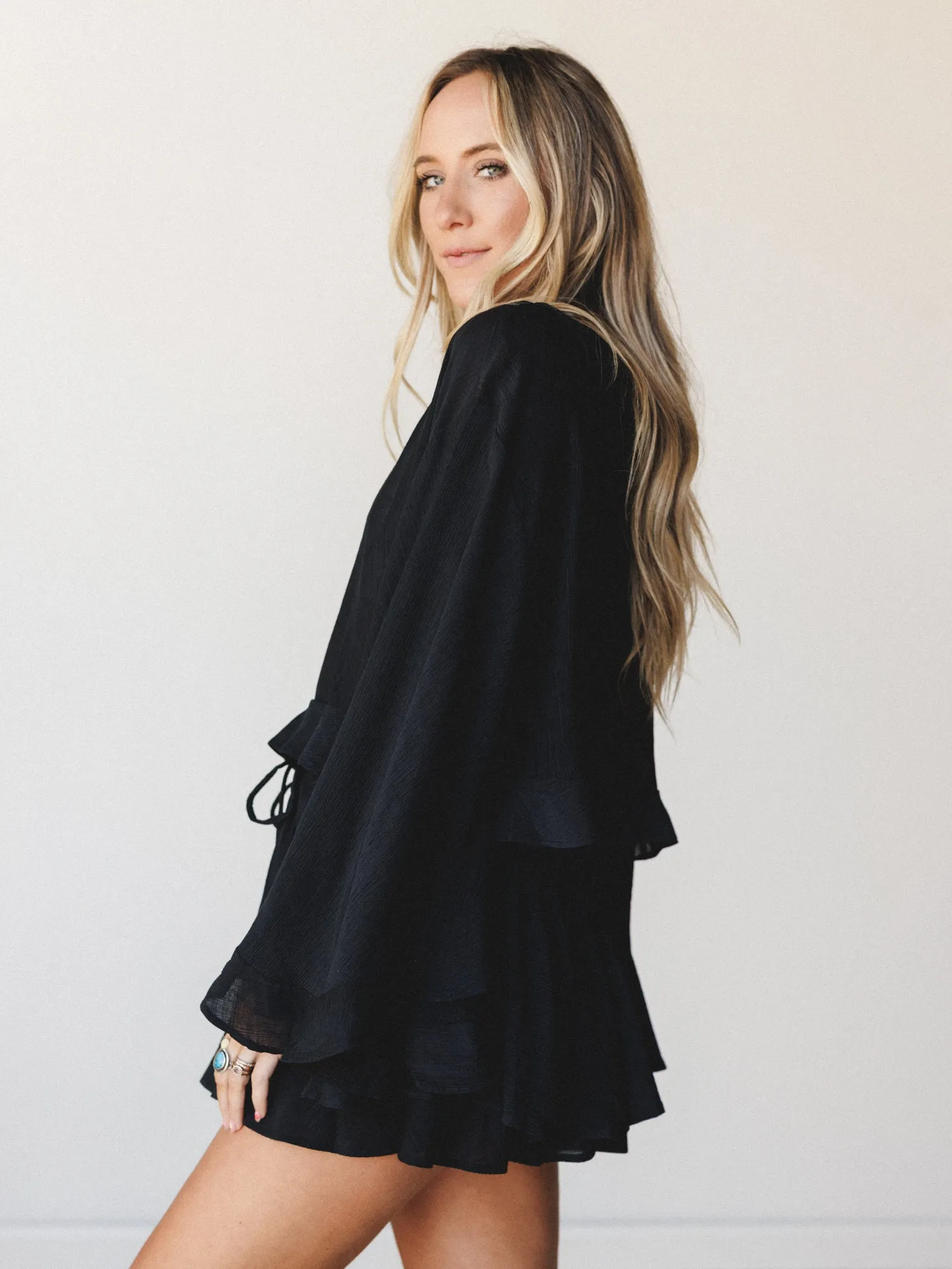 Anaya Poncho - Black sold by Three Bird Nest product image thumbnail 4