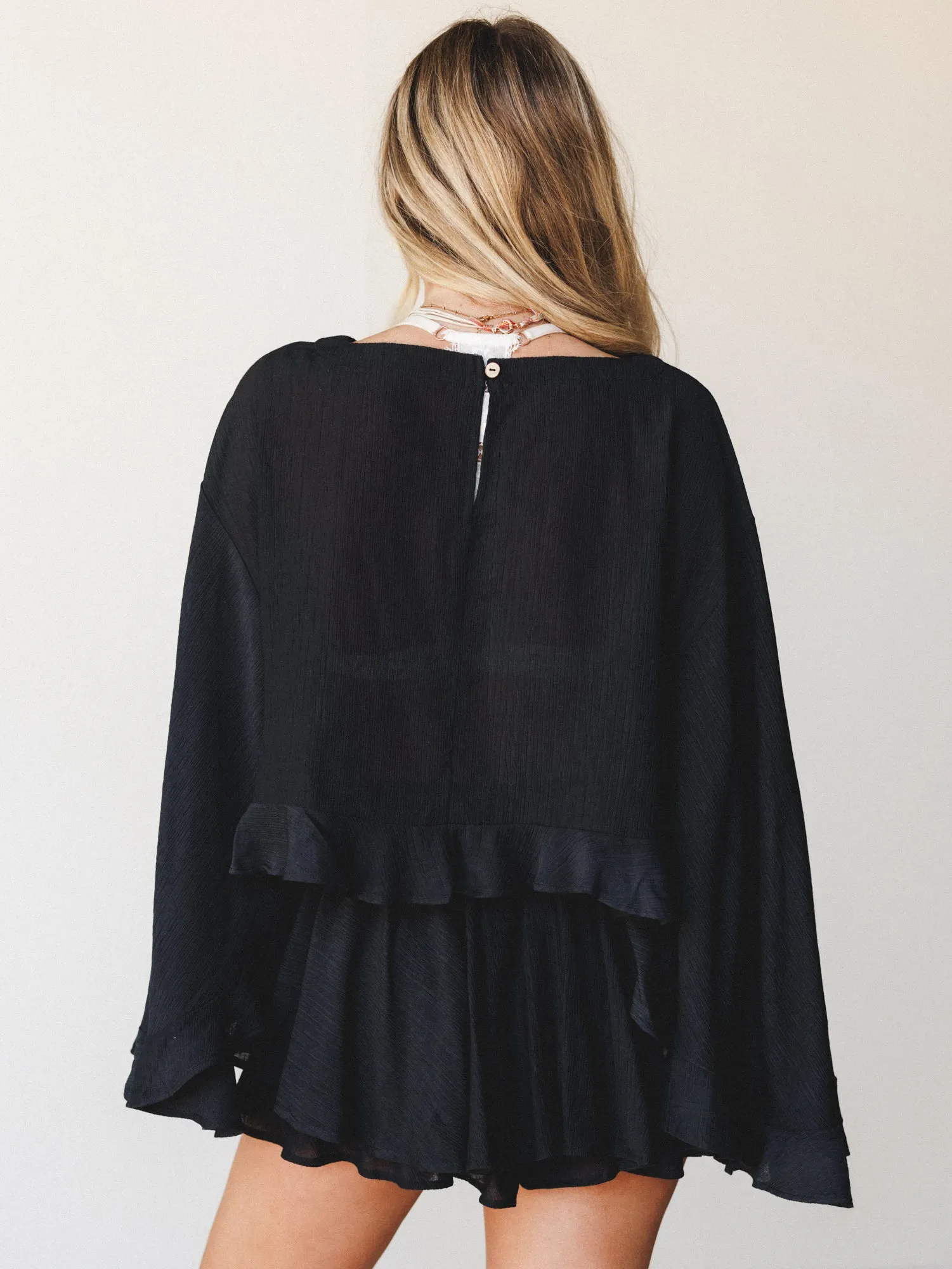 Anaya Poncho - Black sold by Three Bird Nest product image thumbnail 5