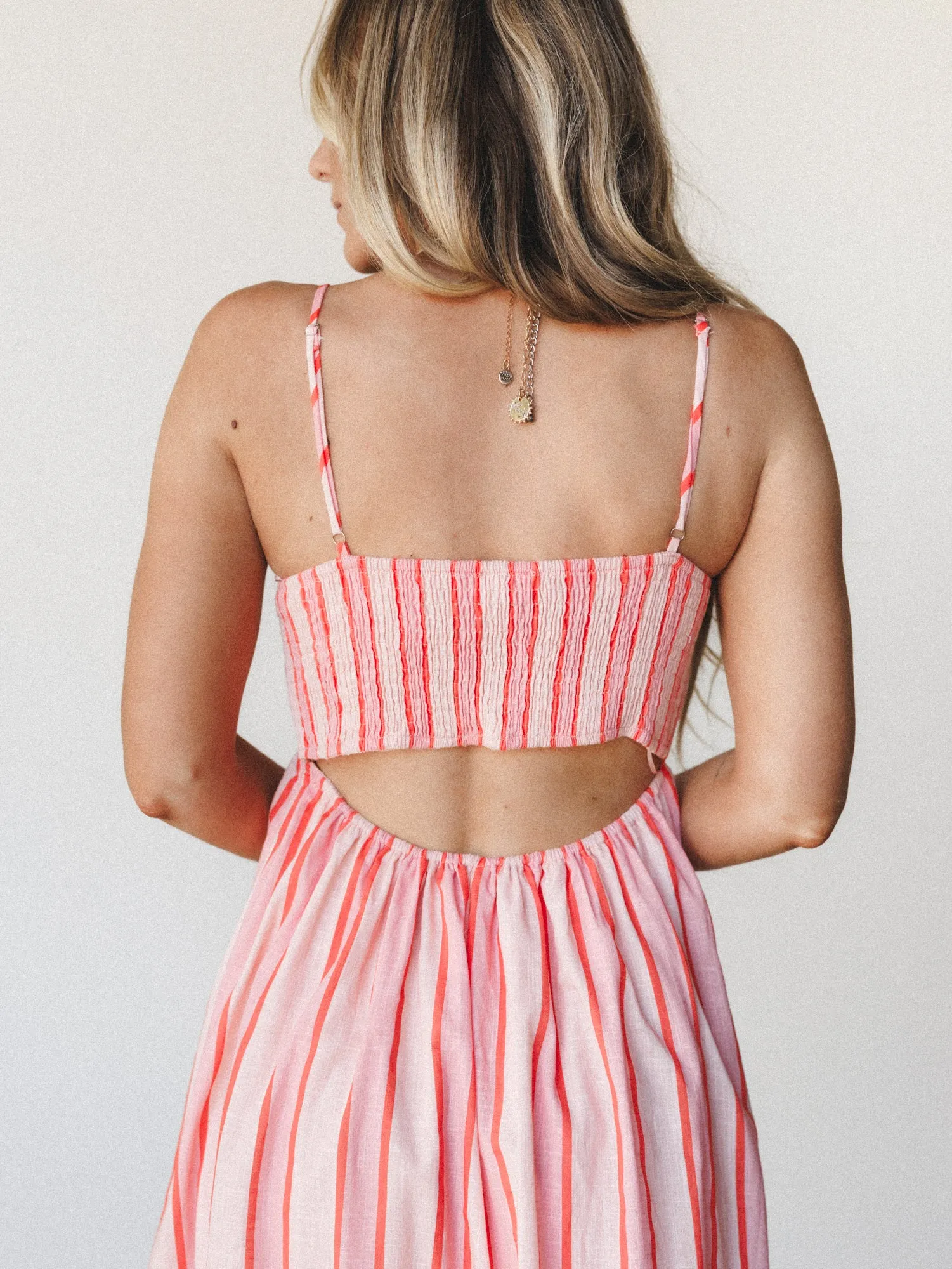 Nina Striped Dress - Blush sold by Three Bird Nest product image thumbnail 4