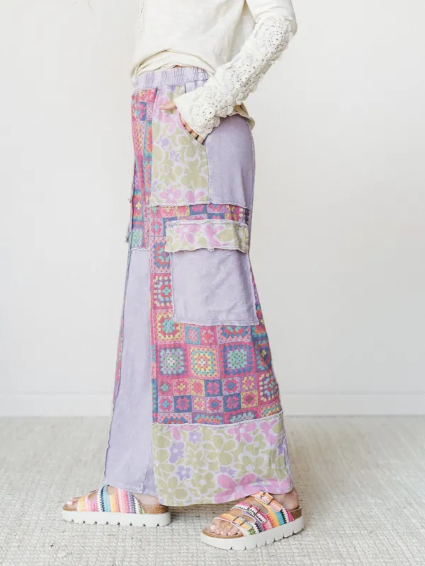 Desert Collage Pants - Moonbeam made by Three Bird Nest