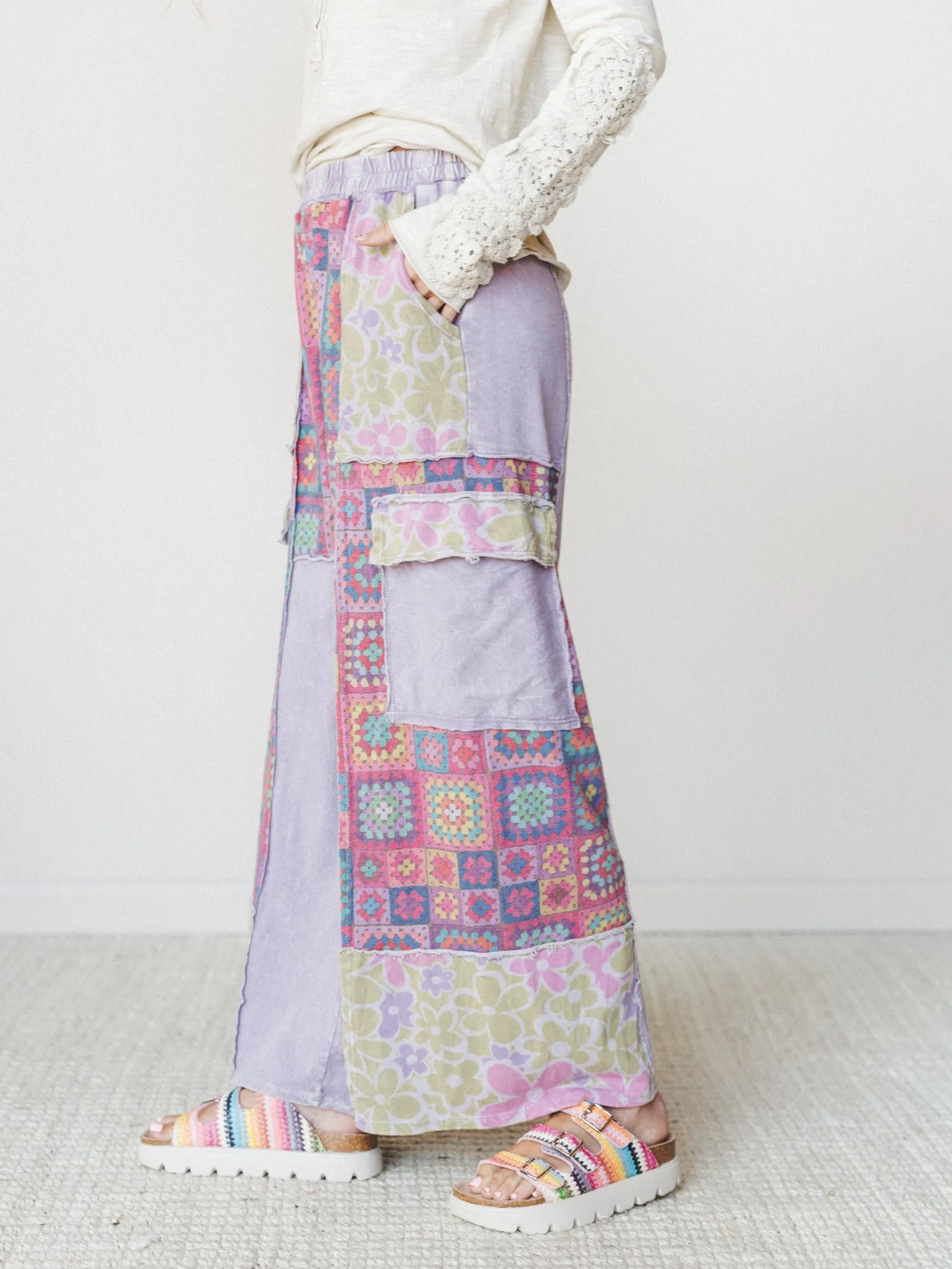 Desert Collage Pants - Moonbeam sold by Three Bird Nest