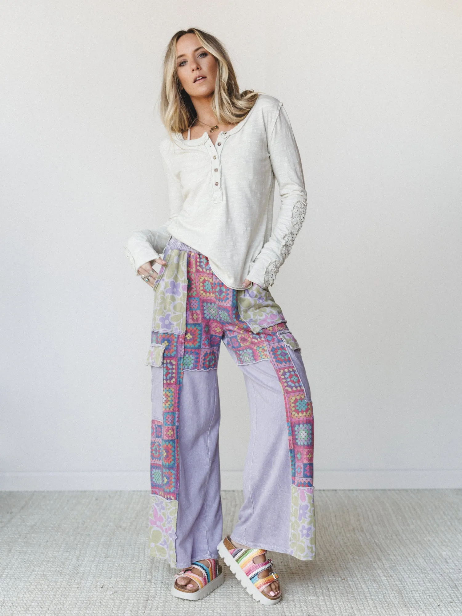Desert Collage Pants - Moonbeam sold by Three Bird Nest product image thumbnail 3