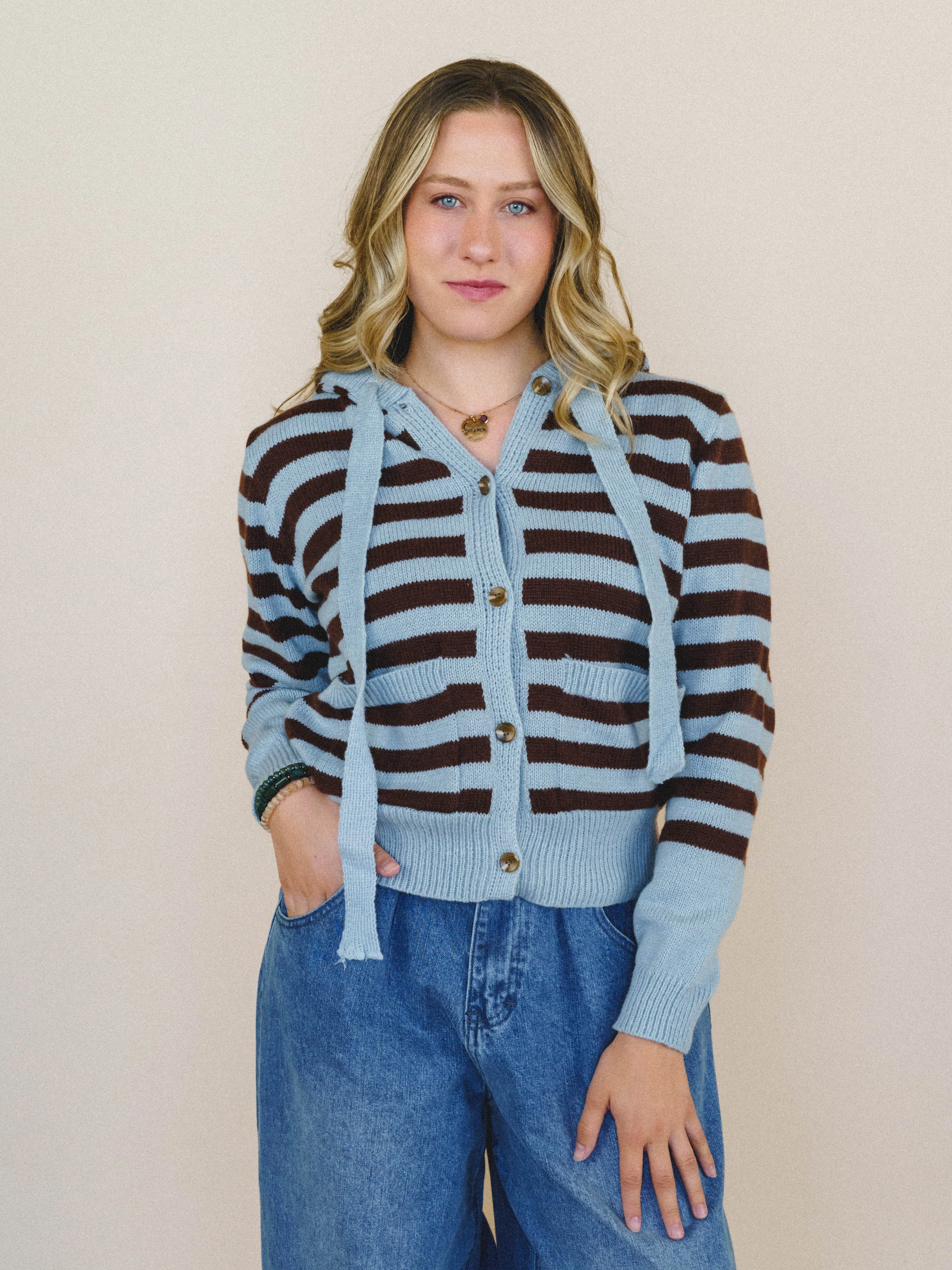 Heart Of Wild Striped Sweater - Blue sold by Three Bird Nest