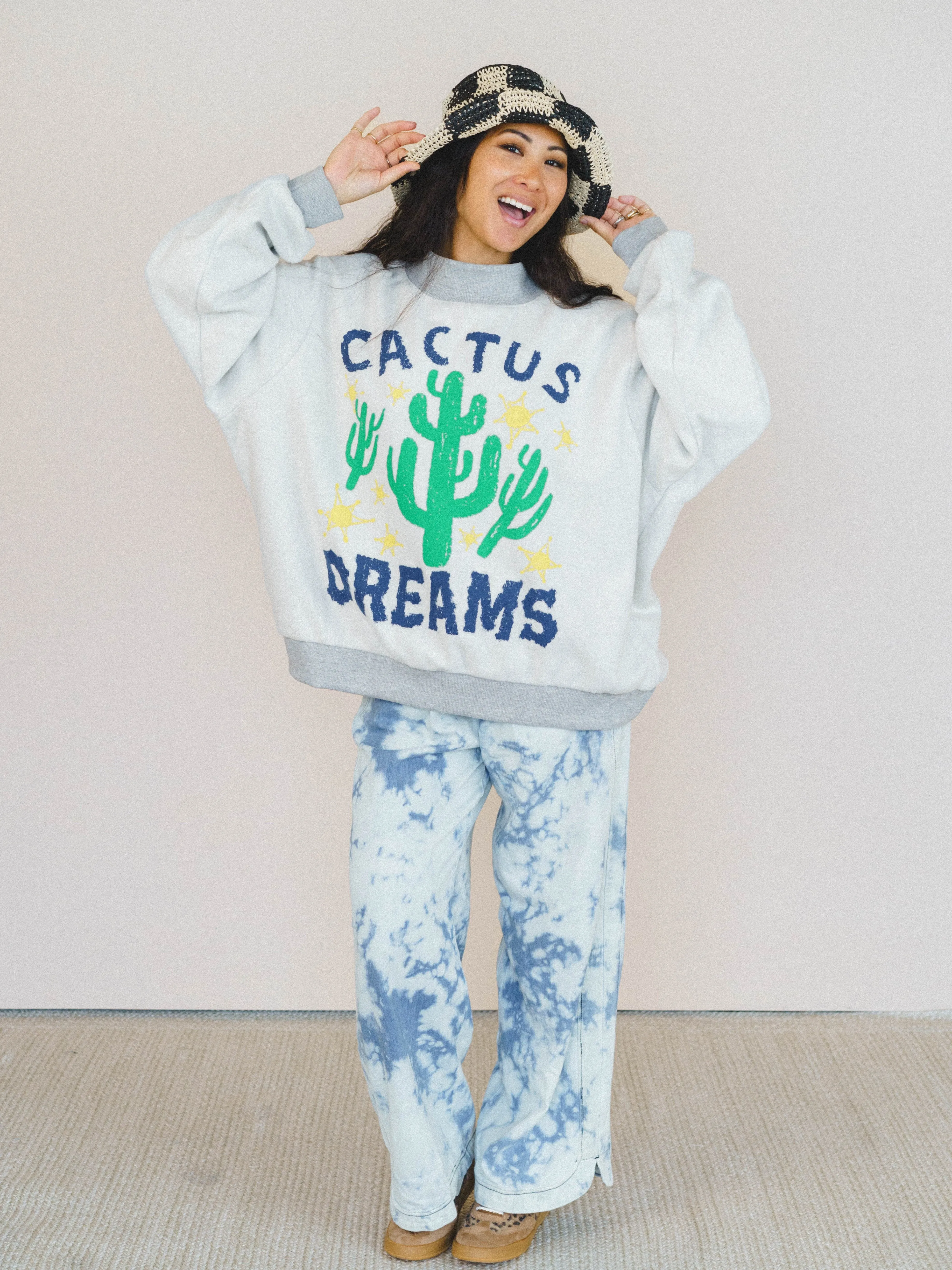 Cactus Dreams Sweater - Grey sold by Three Bird Nest product image thumbnail 2