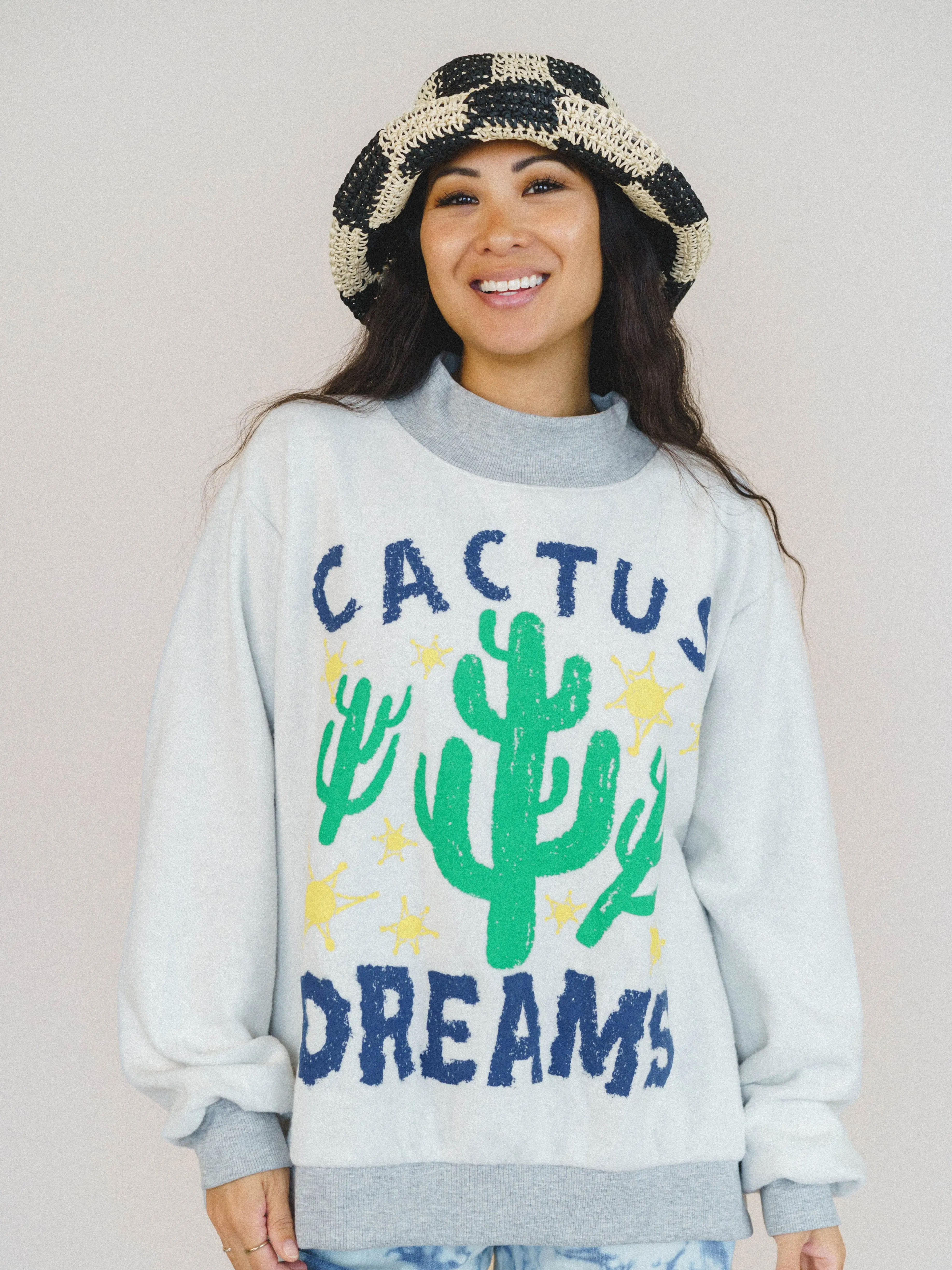 Cactus Dreams Sweater - Grey sold by Three Bird Nest