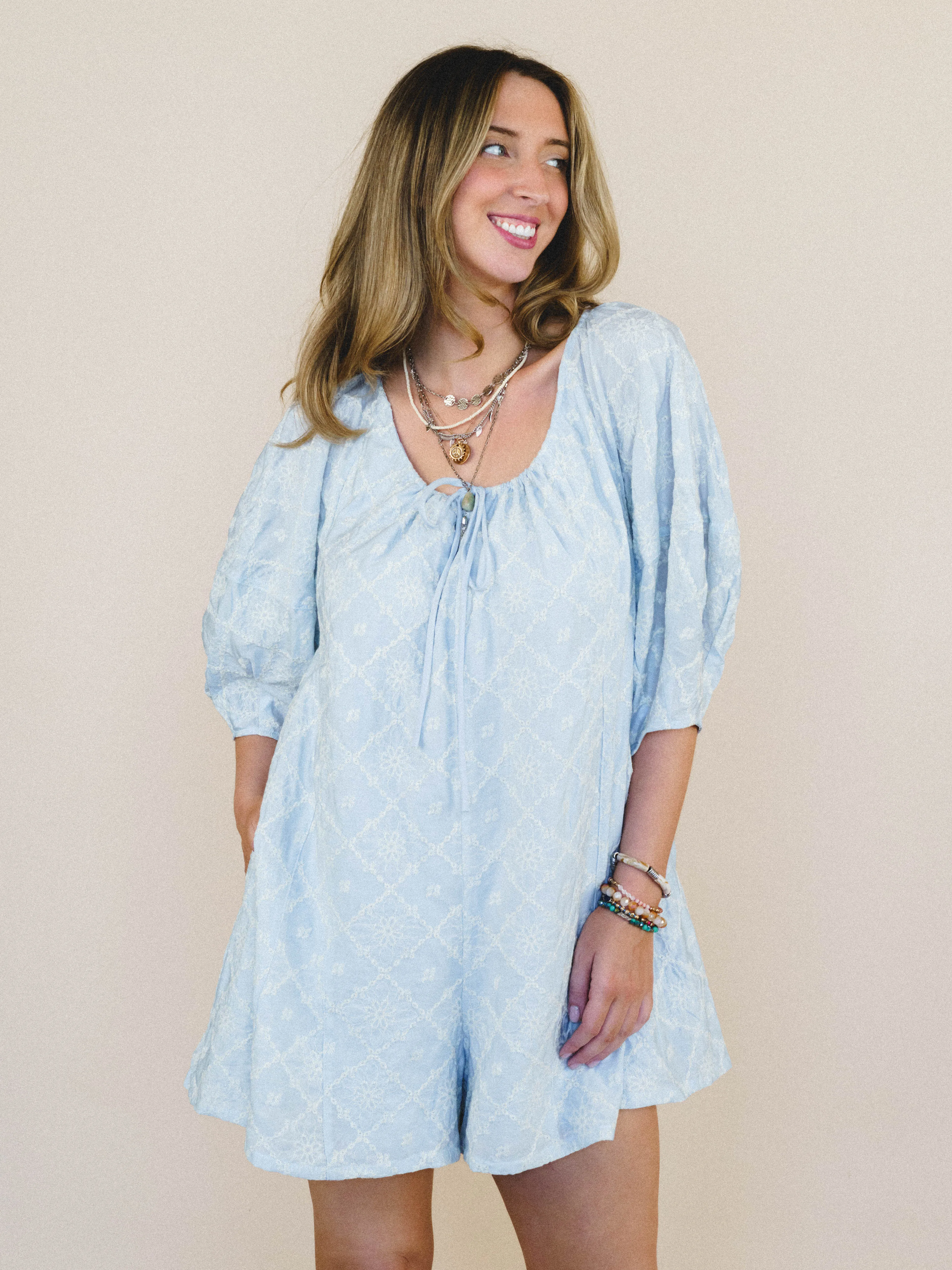 Quaint Whisper Romper - Light Chambray sold by Three Bird Nest product image thumbnail 5