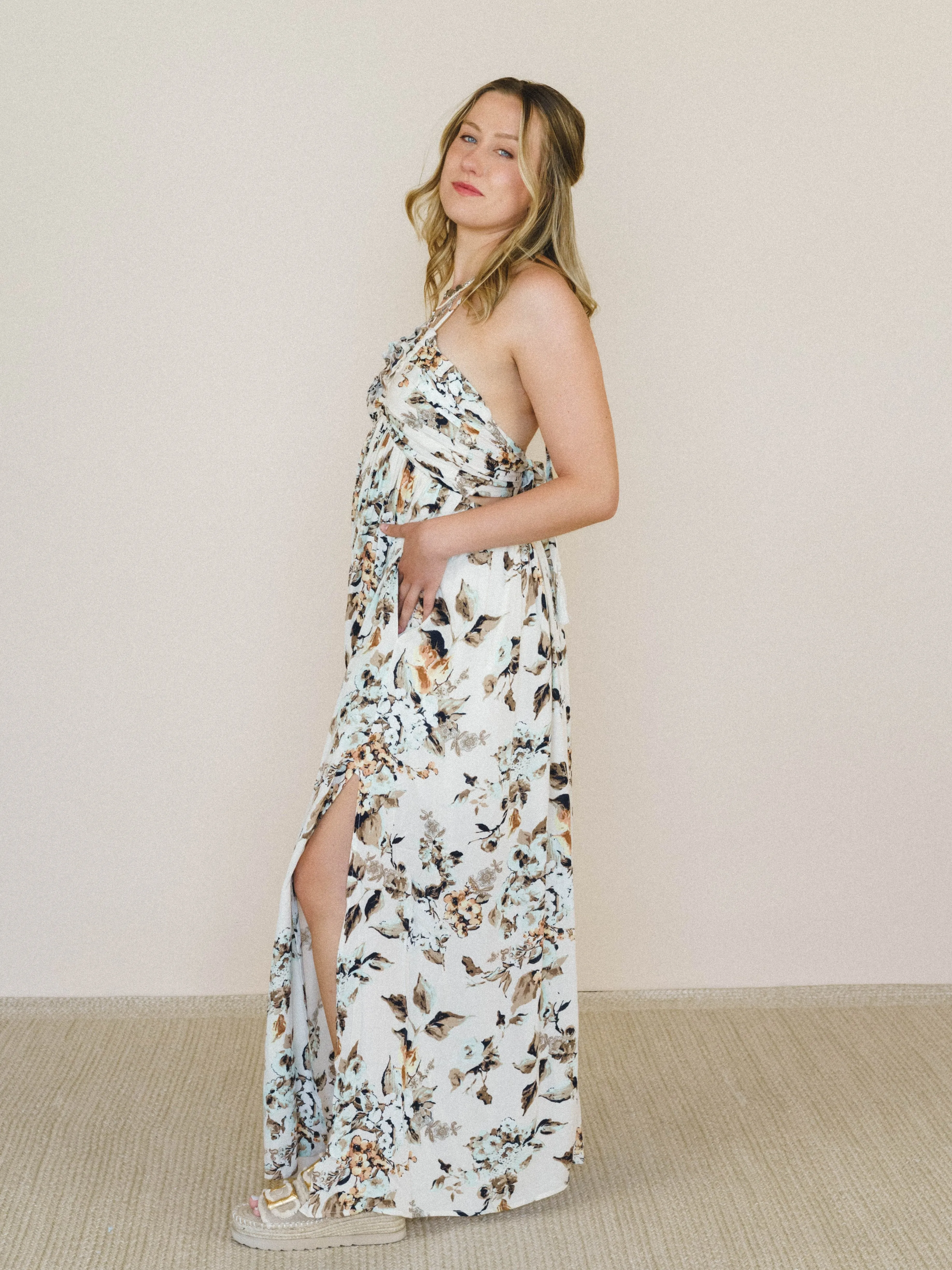 Daydreamer Floral Maxi Dress - Cream sold by Three Bird Nest product image thumbnail 2