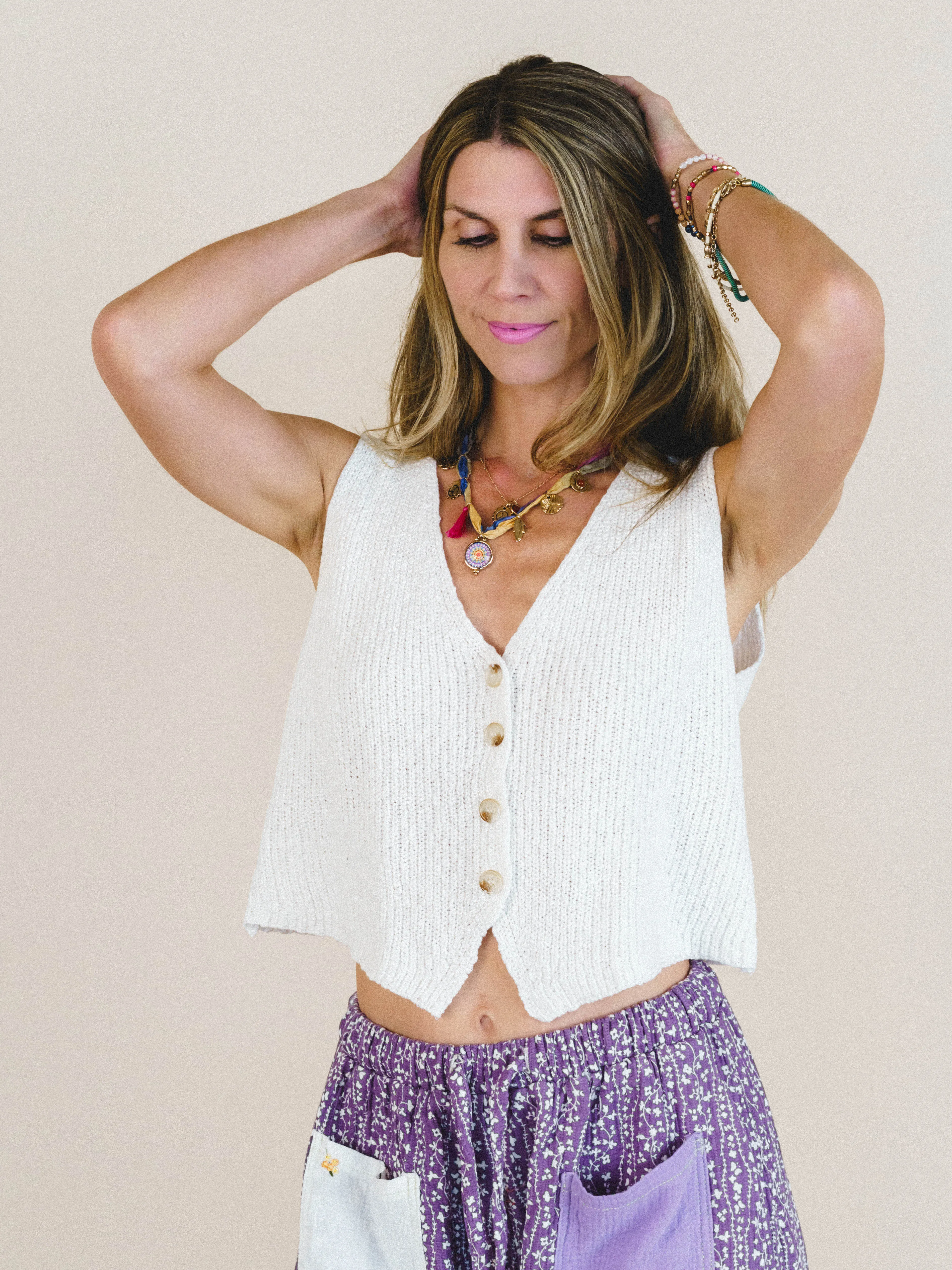 Every Moment Vest Top - Off White sold by Three Bird Nest