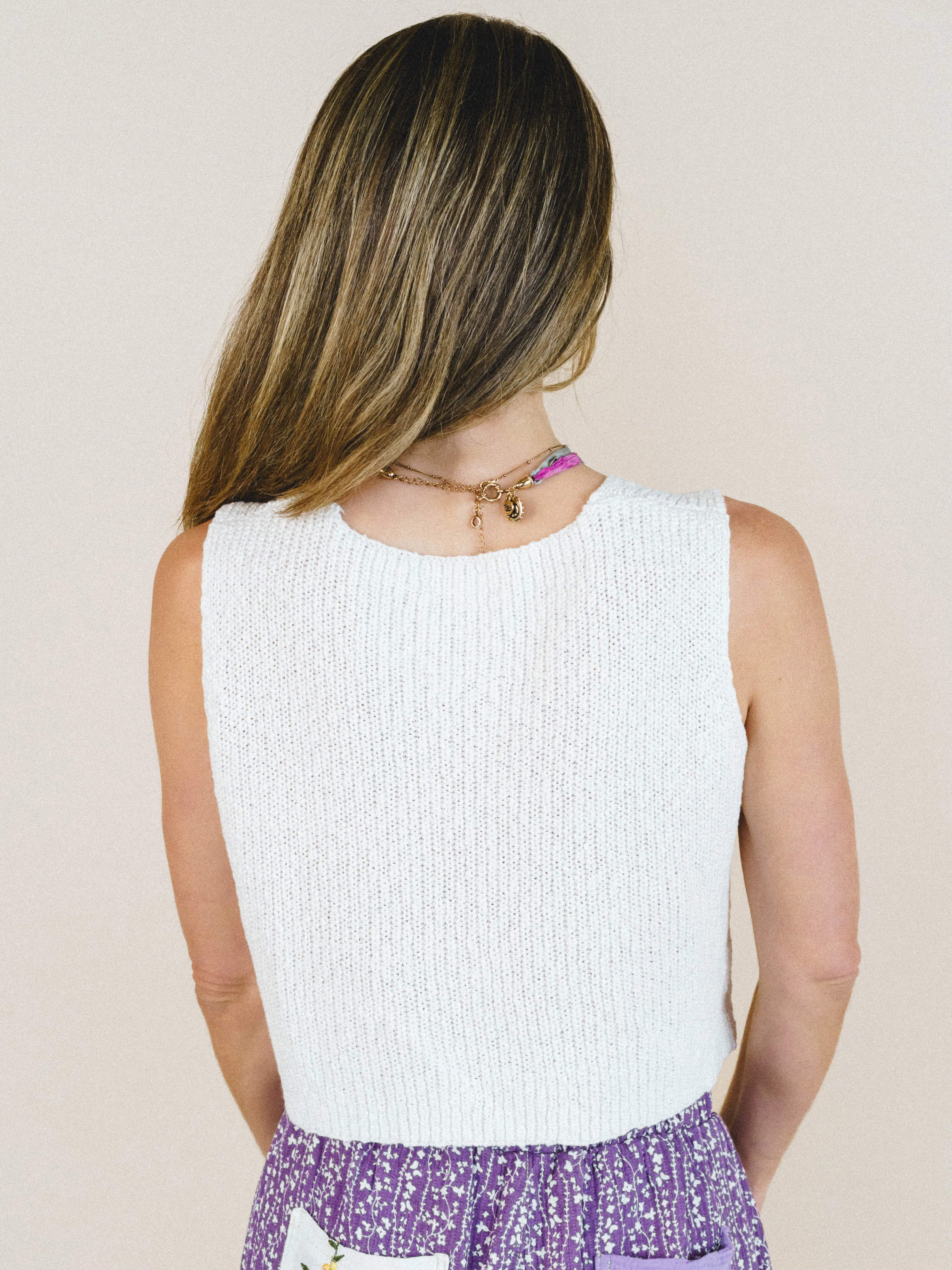 Every Moment Vest Top - Off White sold by Three Bird Nest product image thumbnail 2