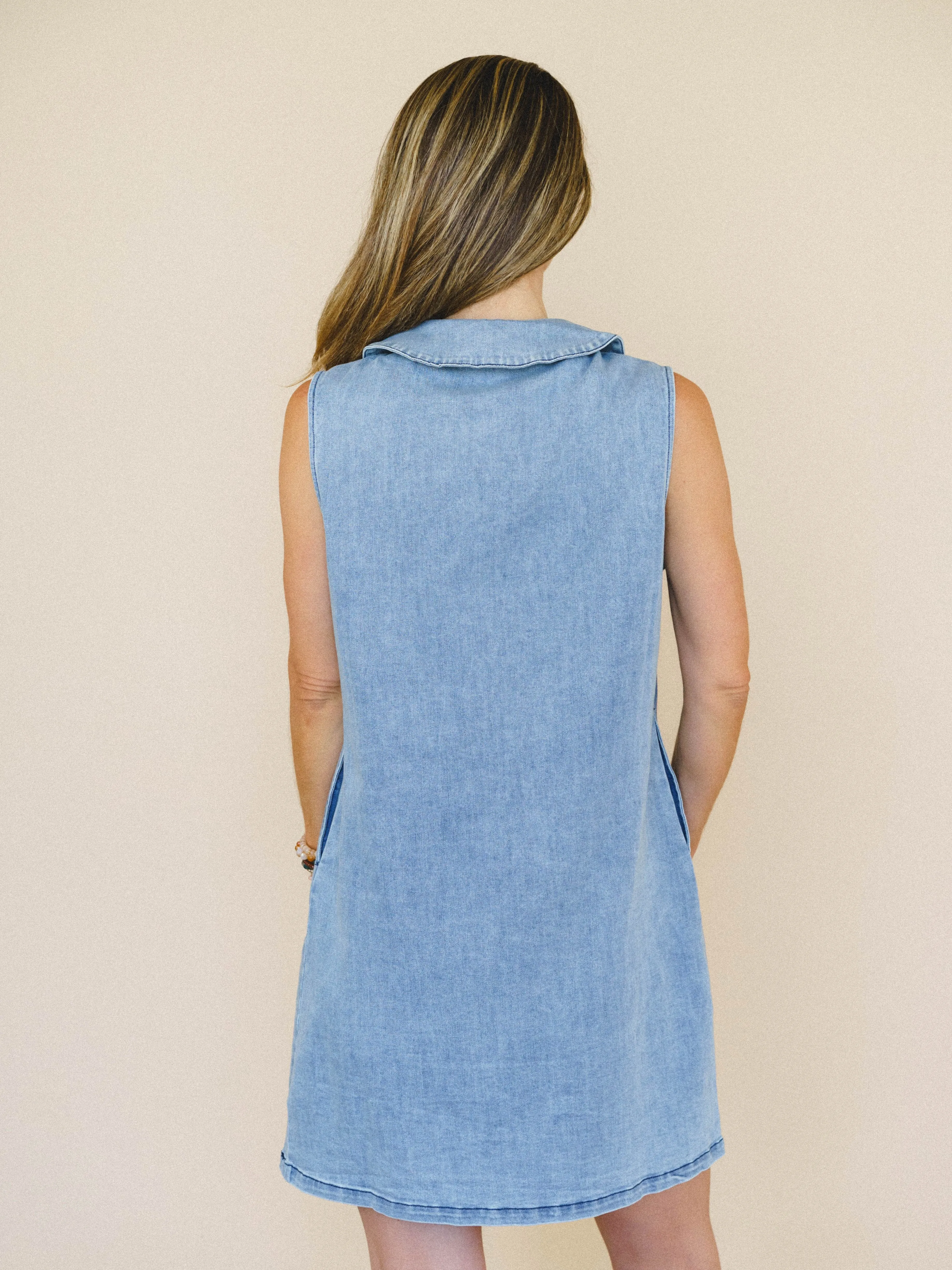 Just the Thing Dress - Denim sold by Three Bird Nest product image thumbnail 2