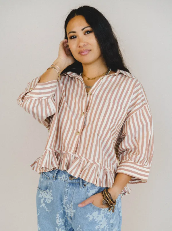 Go Time Blouse - Ivory Rust made by By Together