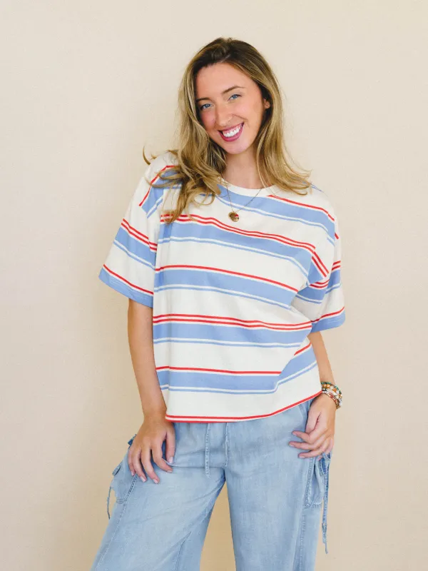 Good Times Rollin’ Tee
 - Cream Blue made by By Together