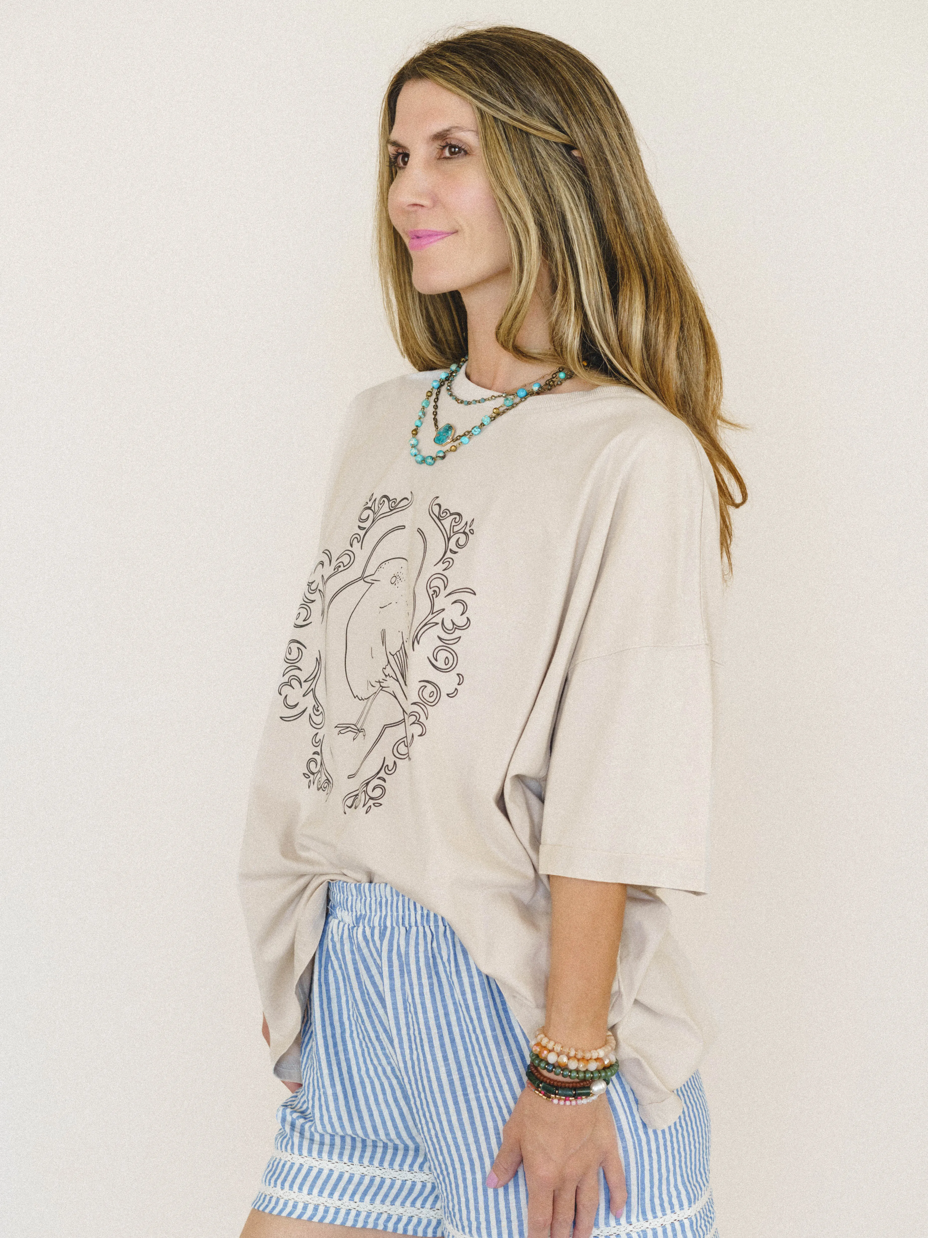 Bird Song Tee - Khaki sold by Three Bird Nest product image thumbnail 5