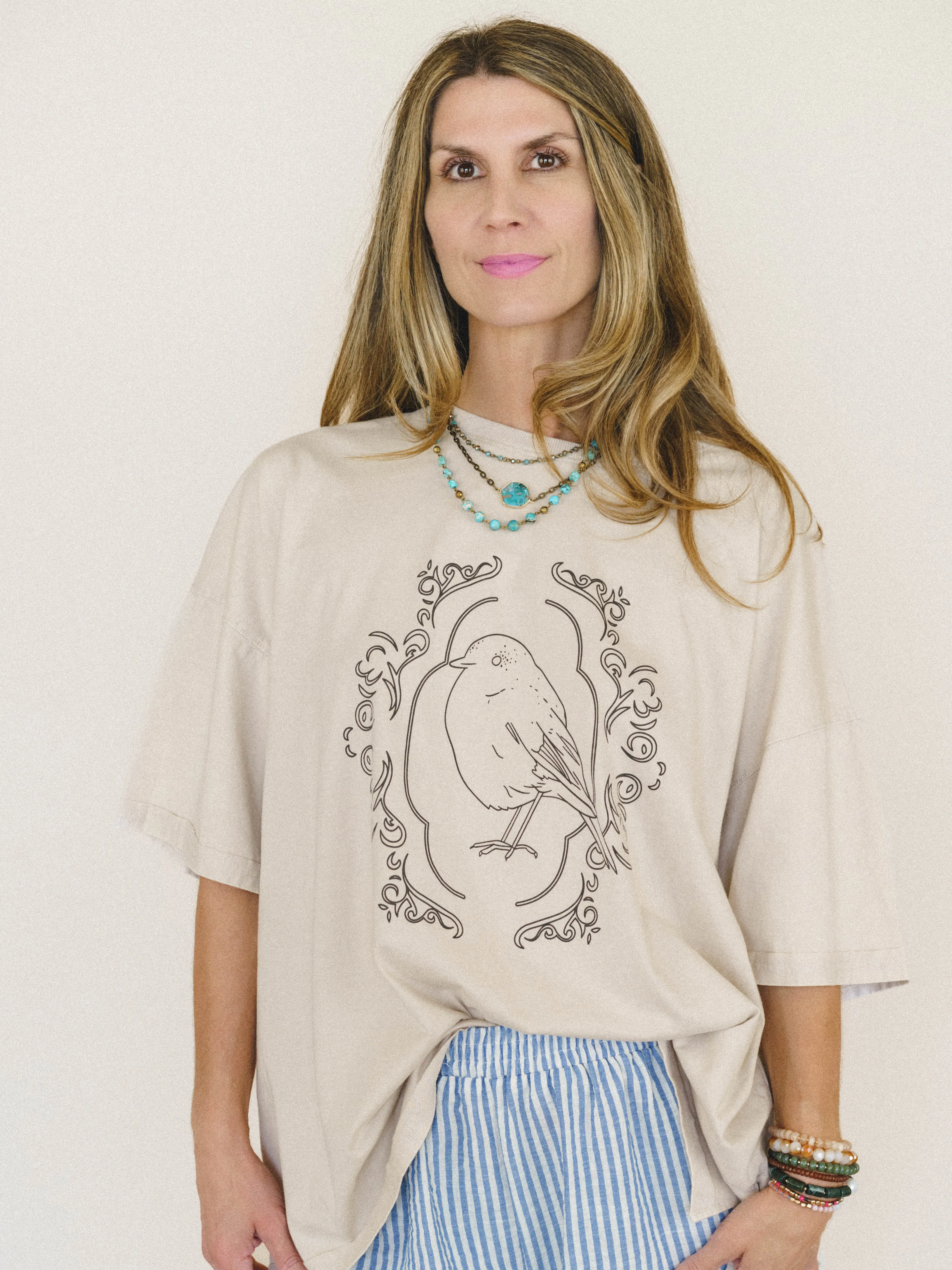 Bird Song Tee - Khaki sold by Three Bird Nest product image thumbnail 4