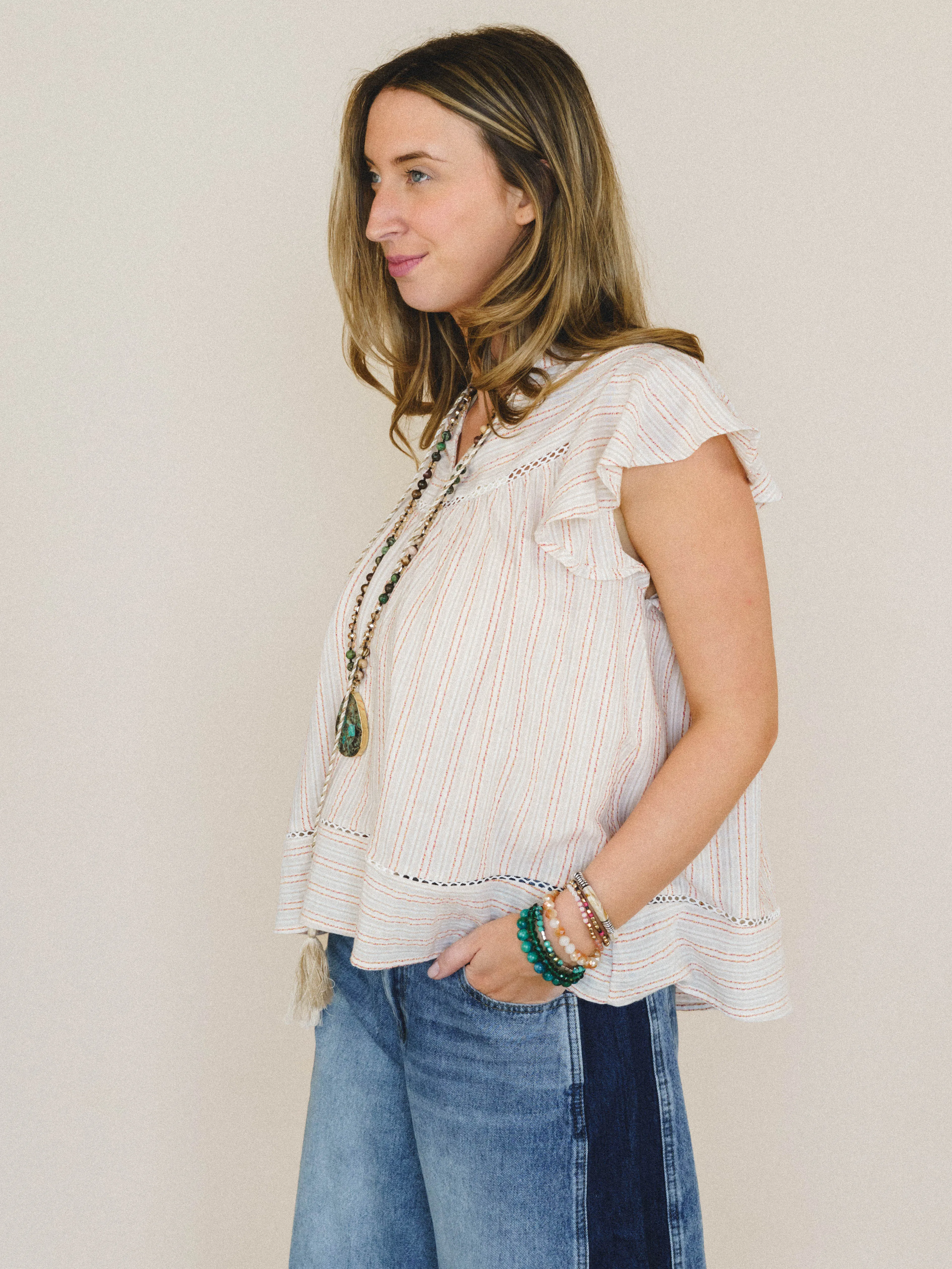 Meadow Sunrise Blouse
- Oatmeal sold by Three Bird Nest product image thumbnail 4