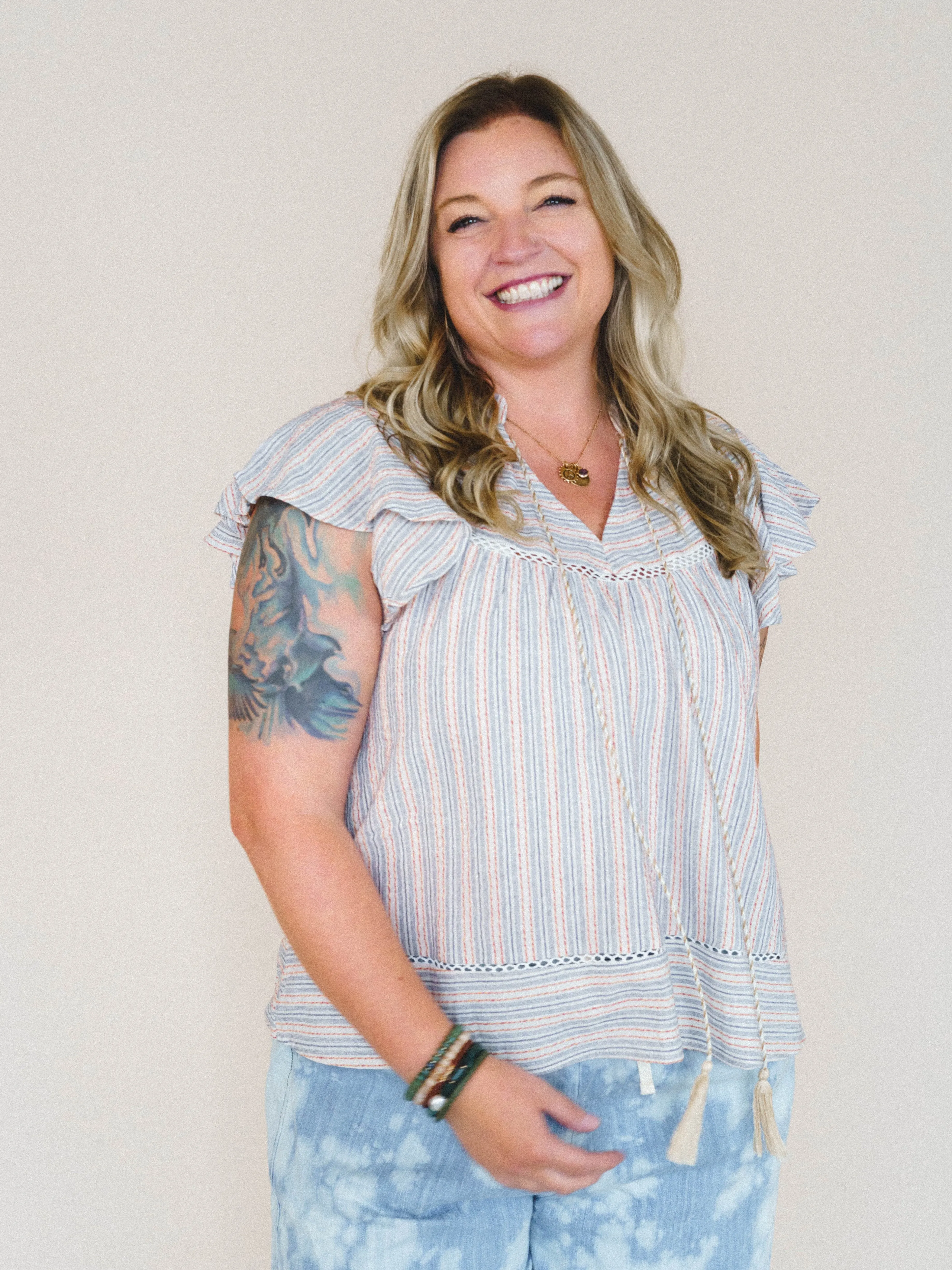 Meadow Sunrise Blouse
- Denim sold by Three Bird Nest