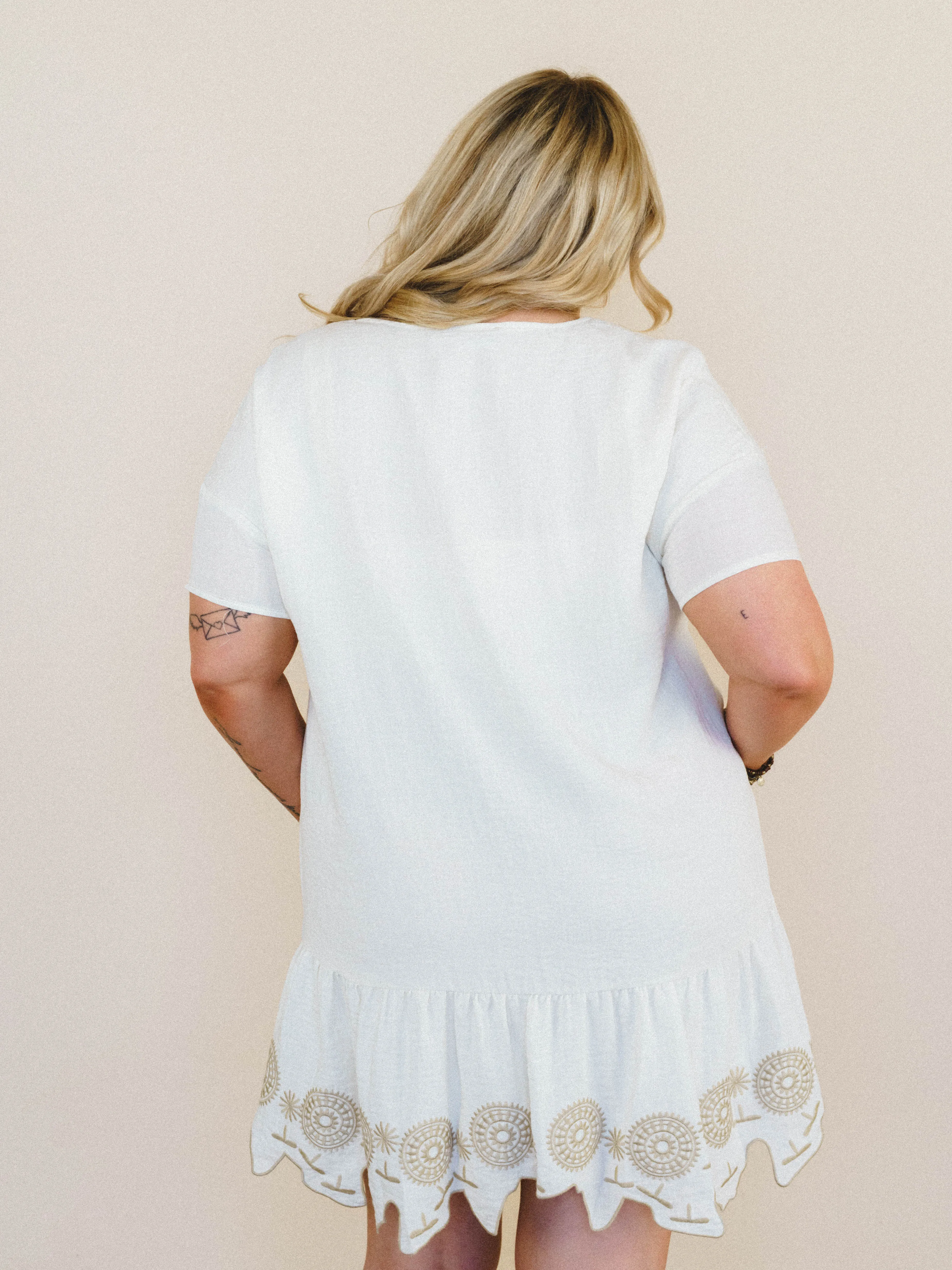 Sweet Dandy Embroidered Dress - Cream sold by Three Bird Nest product image thumbnail 4