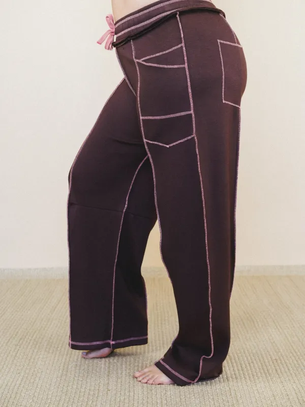 Lounge Hour Pants - Mocha Brown made by Davi & Dani