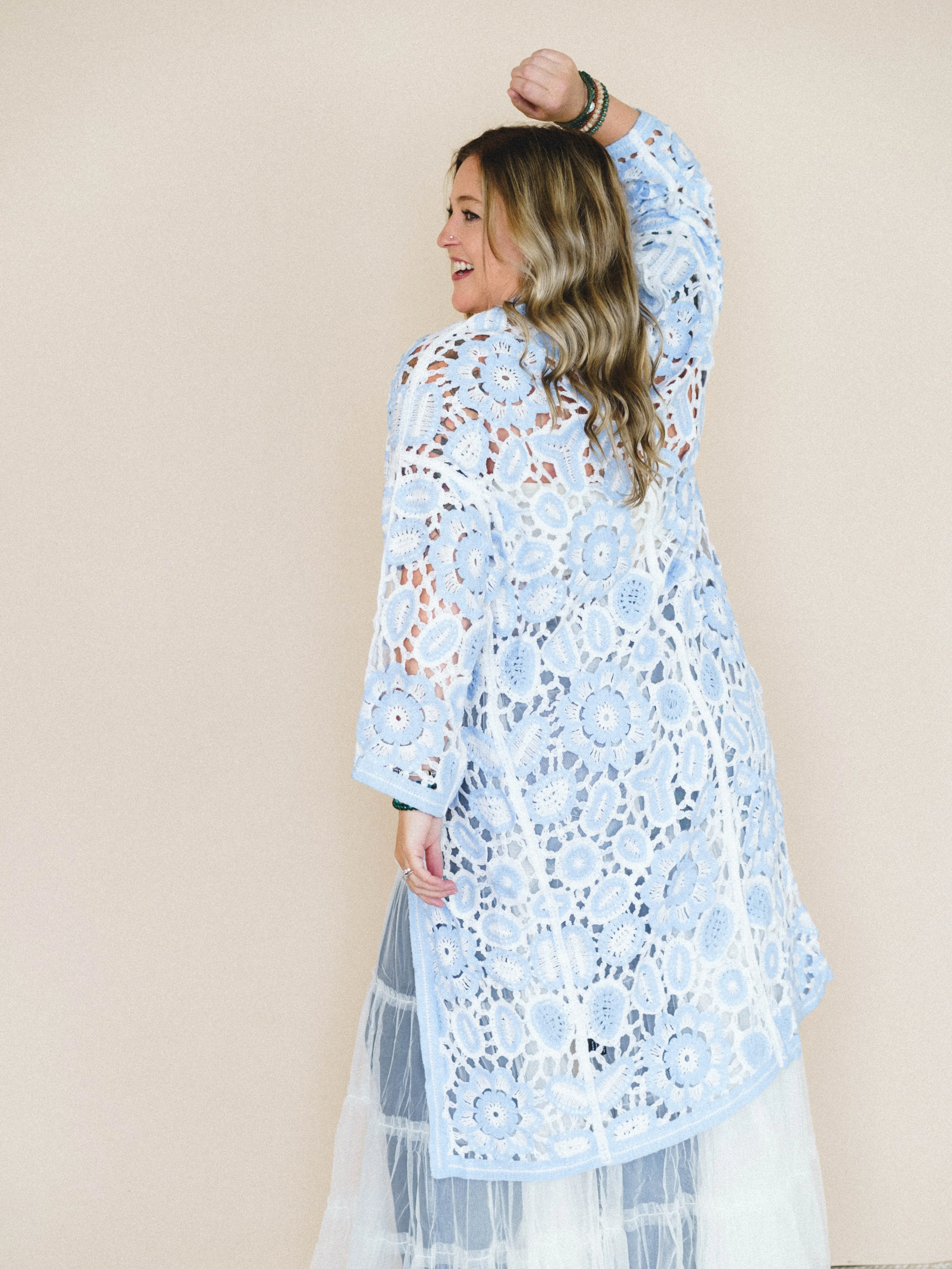 Floral Mood Duster - Blue sold by Three Bird Nest product image thumbnail 2