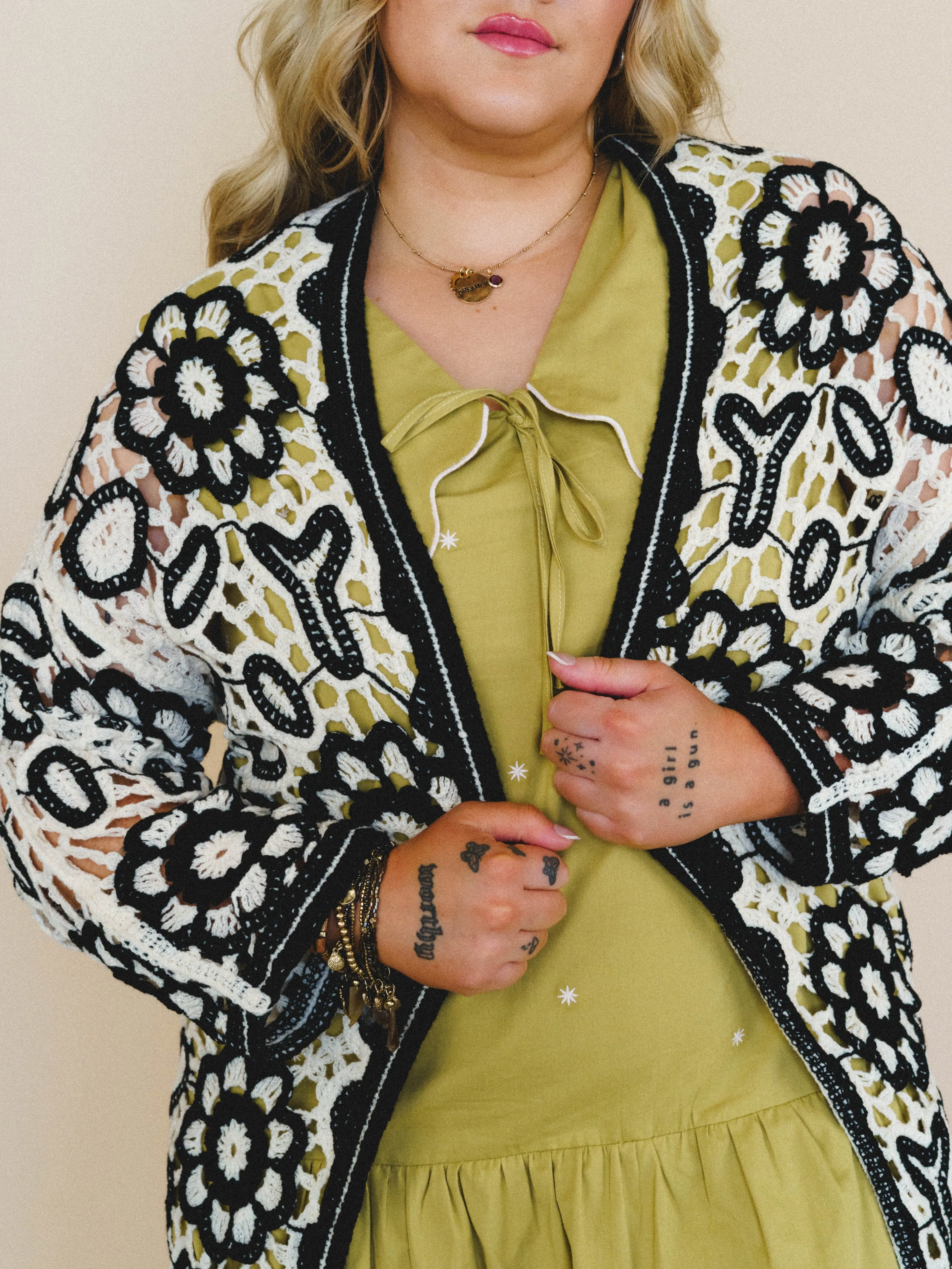 Floral Mood Duster - Black sold by Three Bird Nest product image thumbnail 4