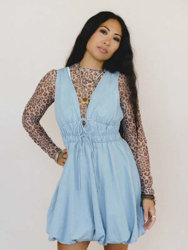 Daylight in Denim Bubble Dress - Light Wash made by Blue B