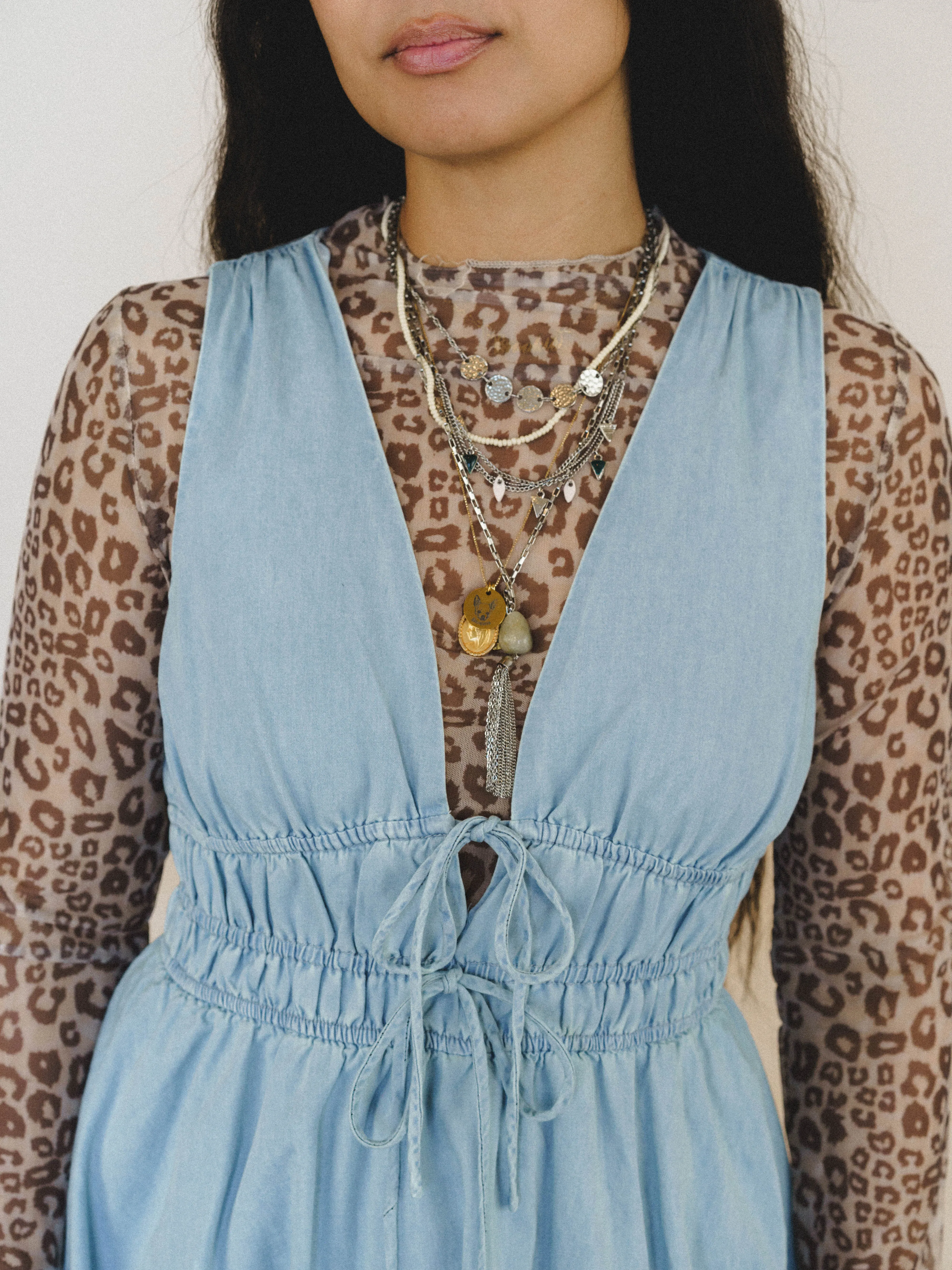 Daylight in Denim Bubble Dress - Light Wash sold by Three Bird Nest product image thumbnail 2